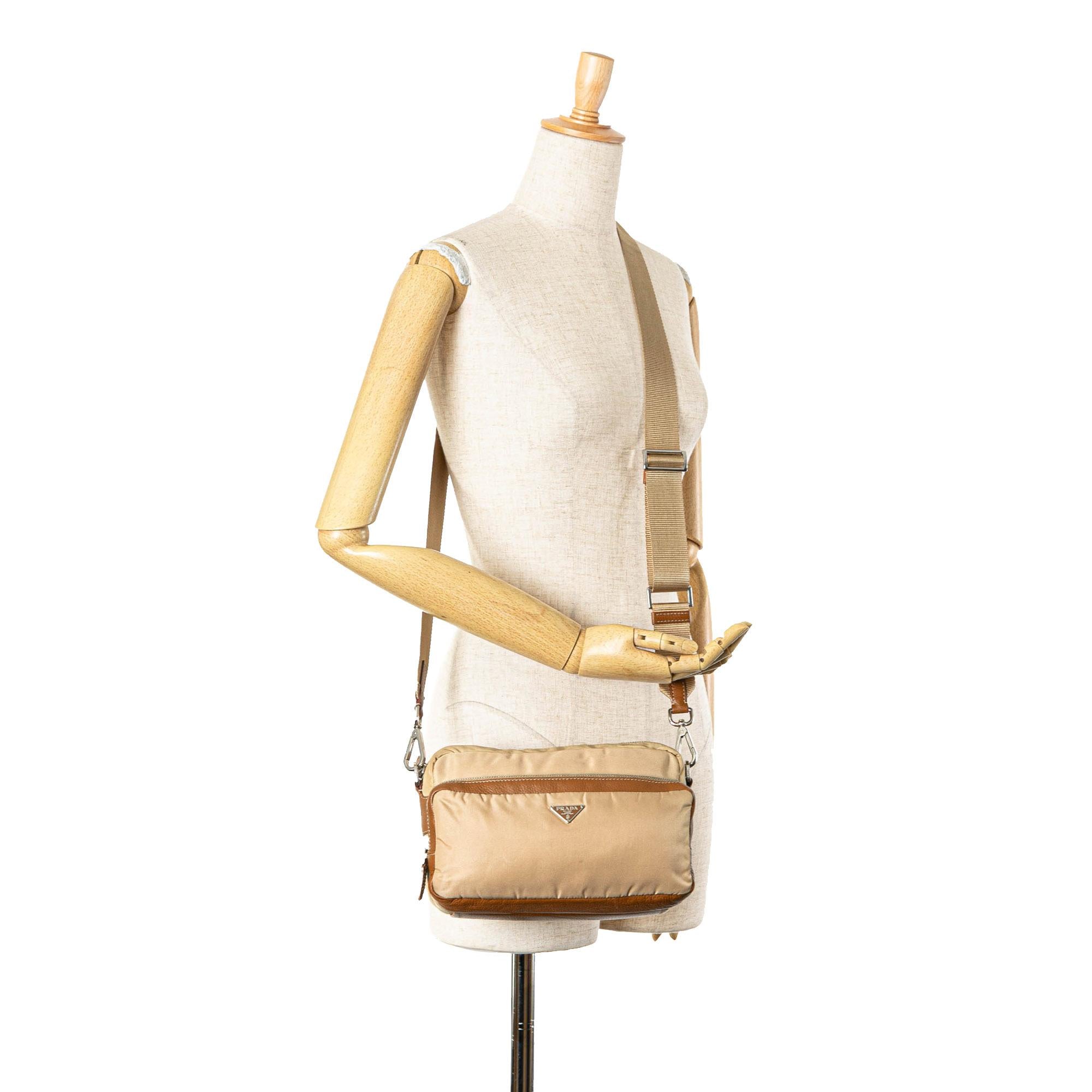Prada Leather Trimmed Tessuto Camera Bag (SHG-6ByDbW)