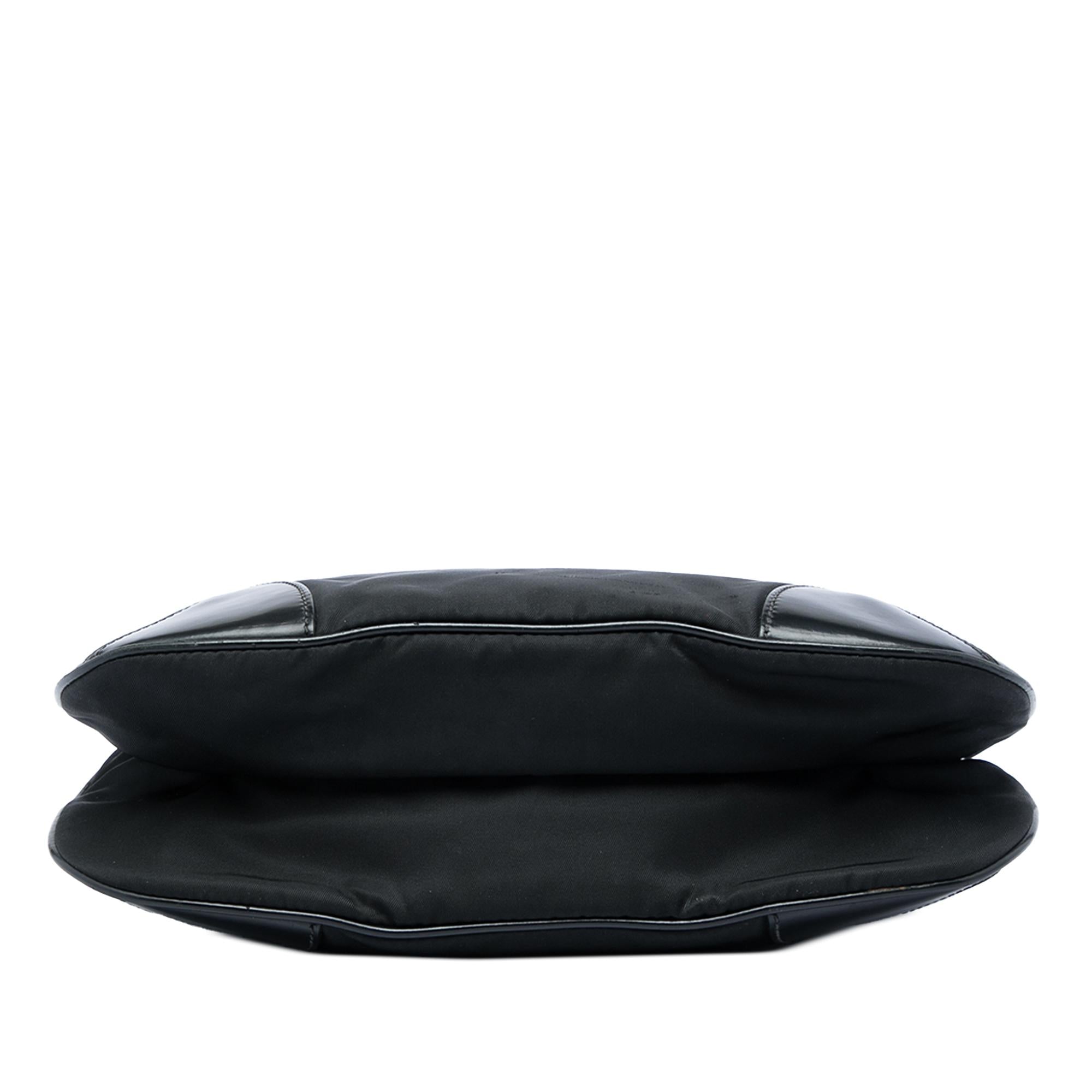 Prada Leather Trimmed Tessuto Zip Top Crossbody