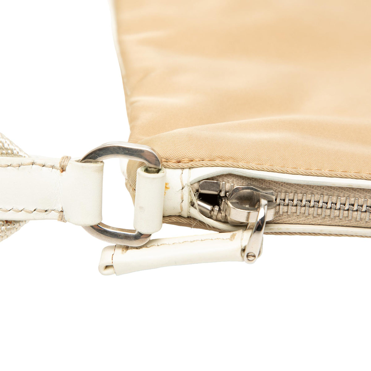 Prada Leather Trimmed Tessuto Zip Top Crossbody