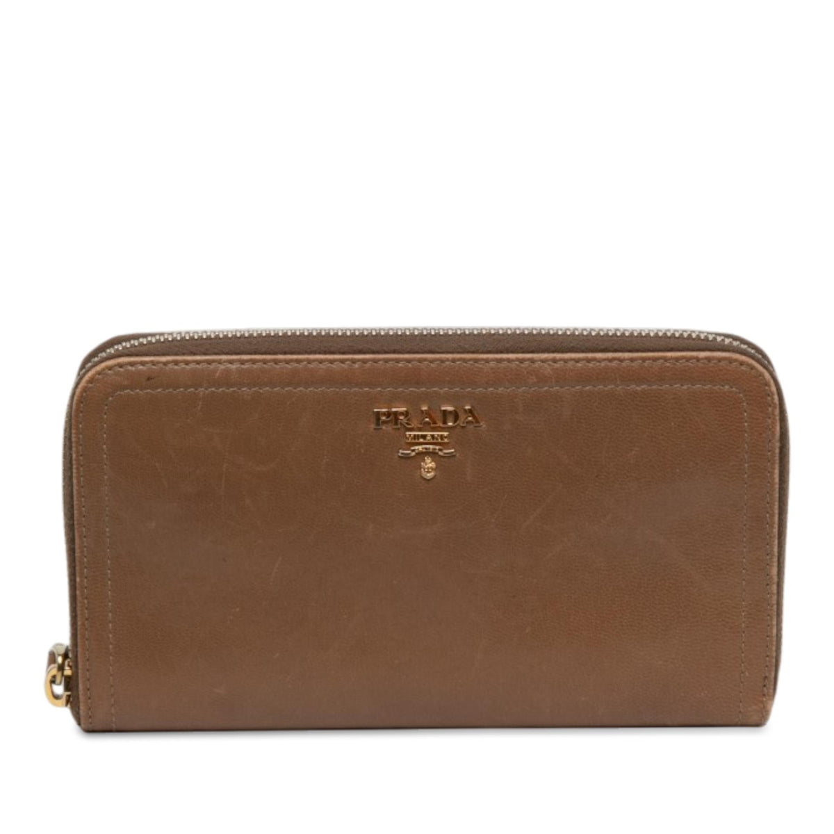 Prada Leather Zip Around Long Wallet