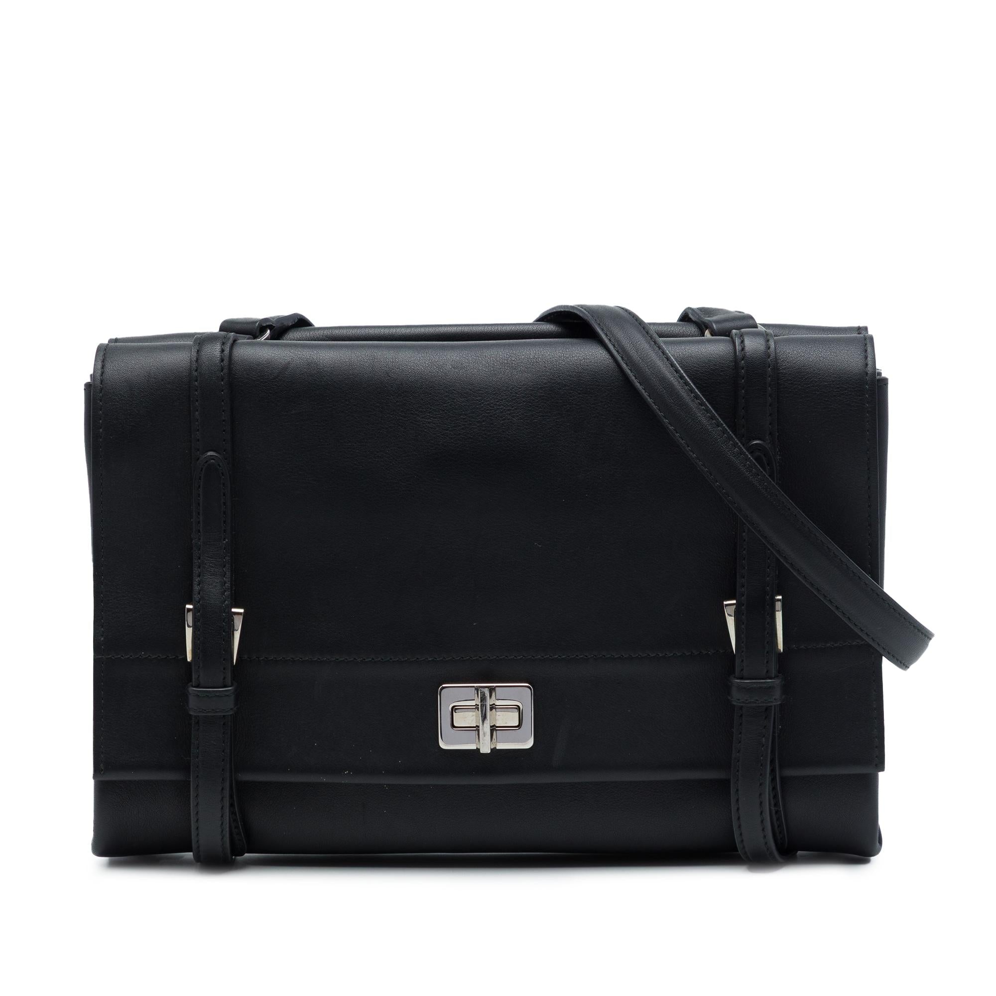 Prada Lux Calf Double Sided Flap Messenger Bag