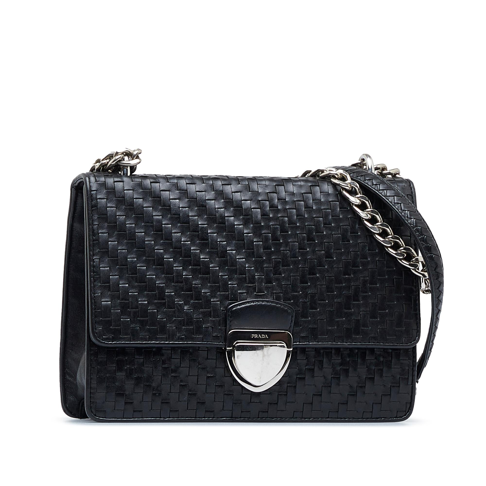 Prada Madras Chain Shoulder Bag (SHG-SmrfbK)