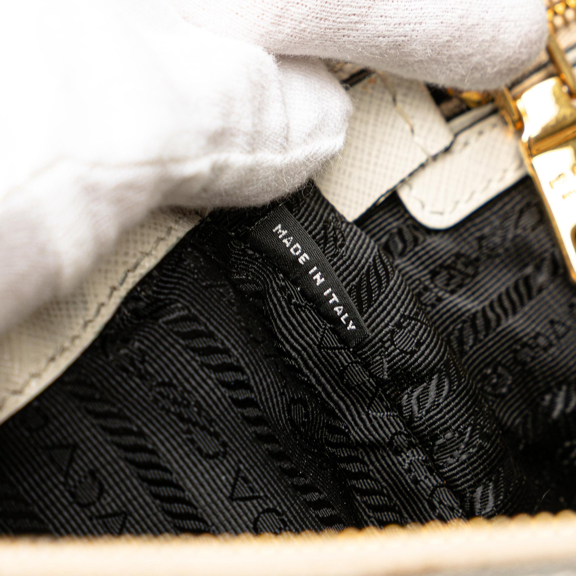 Prada Medium Bicolor Saffiano Lux Galleria Double Zip Satchel