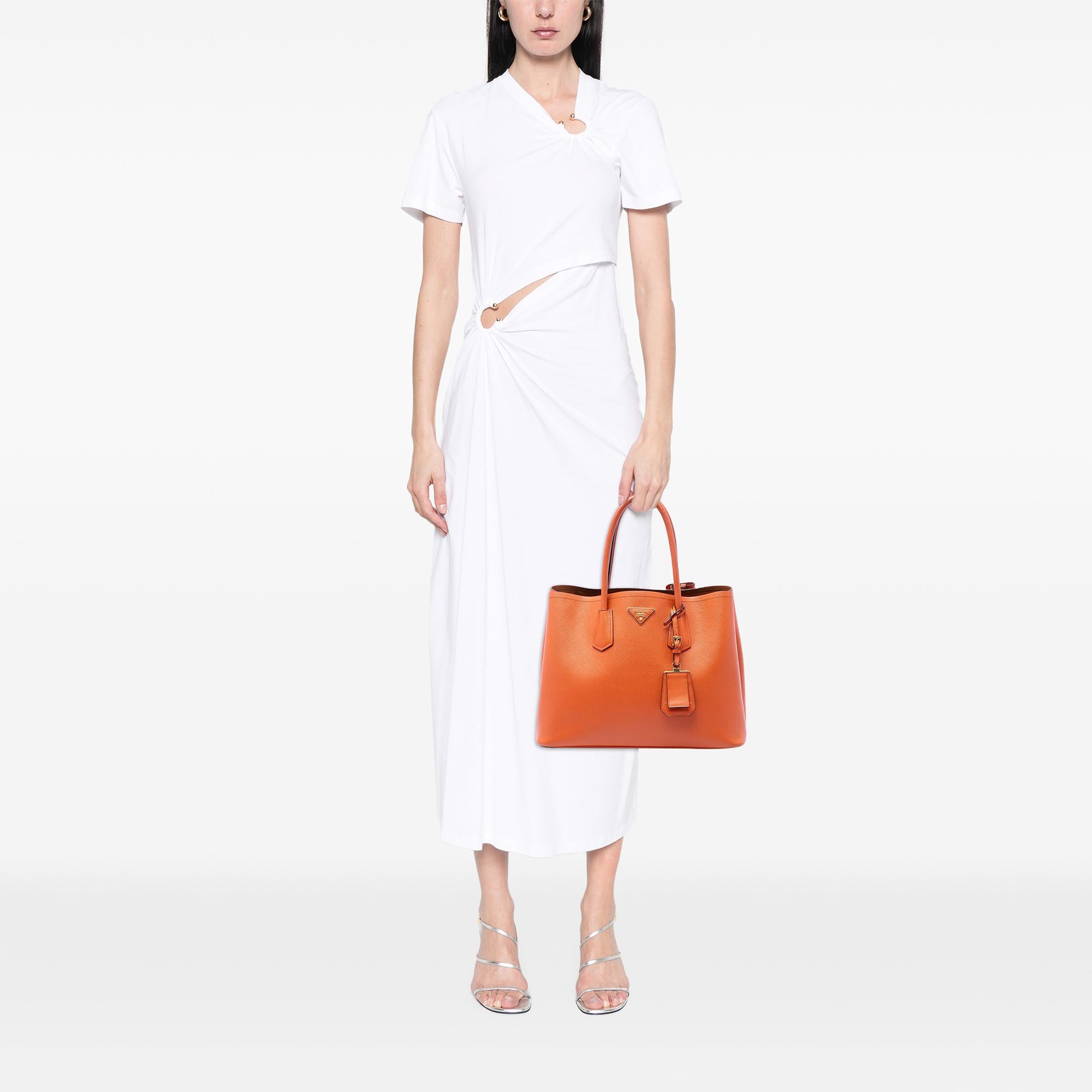 Prada Medium Saffiano Cuir Double Handle Satchel