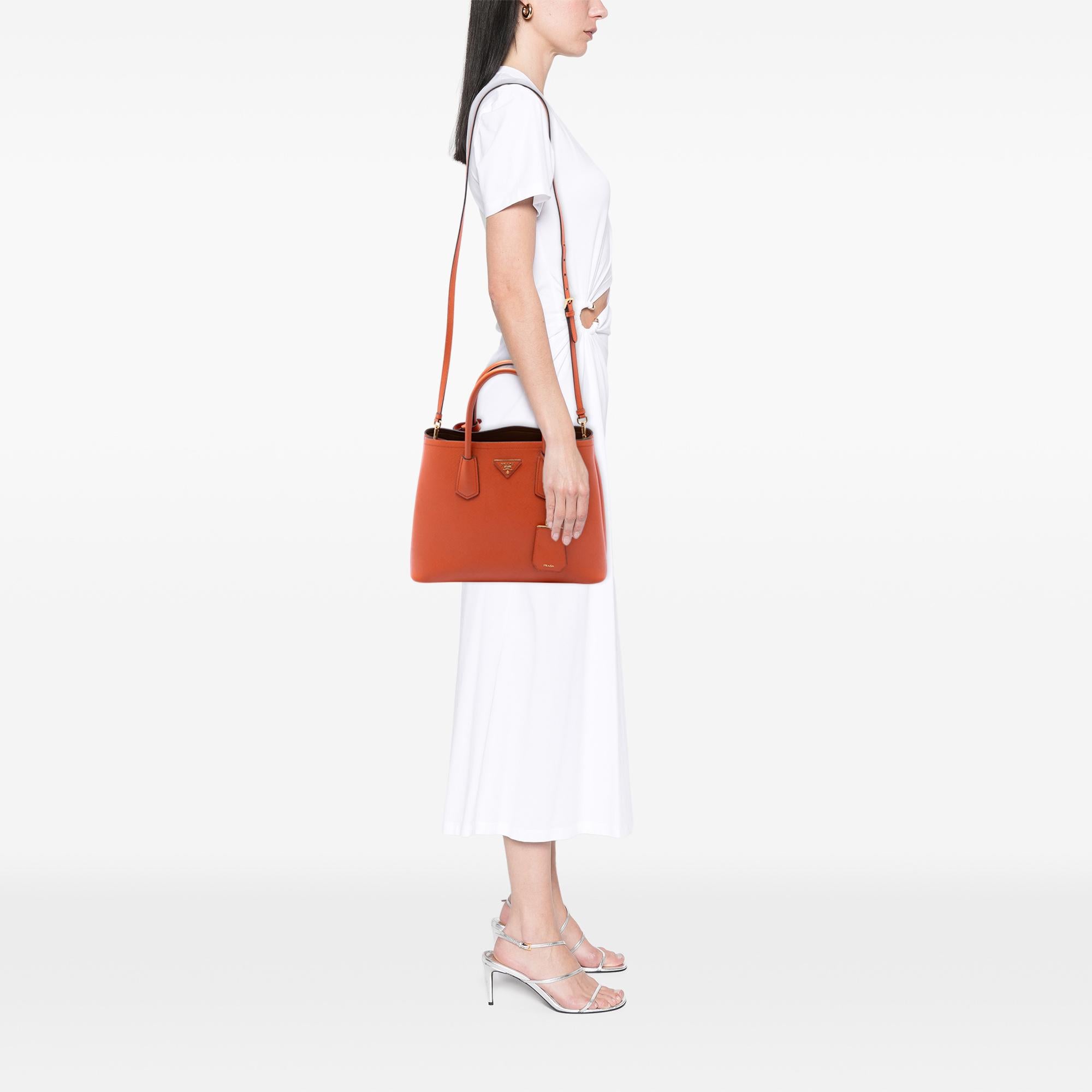 Prada Medium Saffiano Cuir Double Handle Satchel
