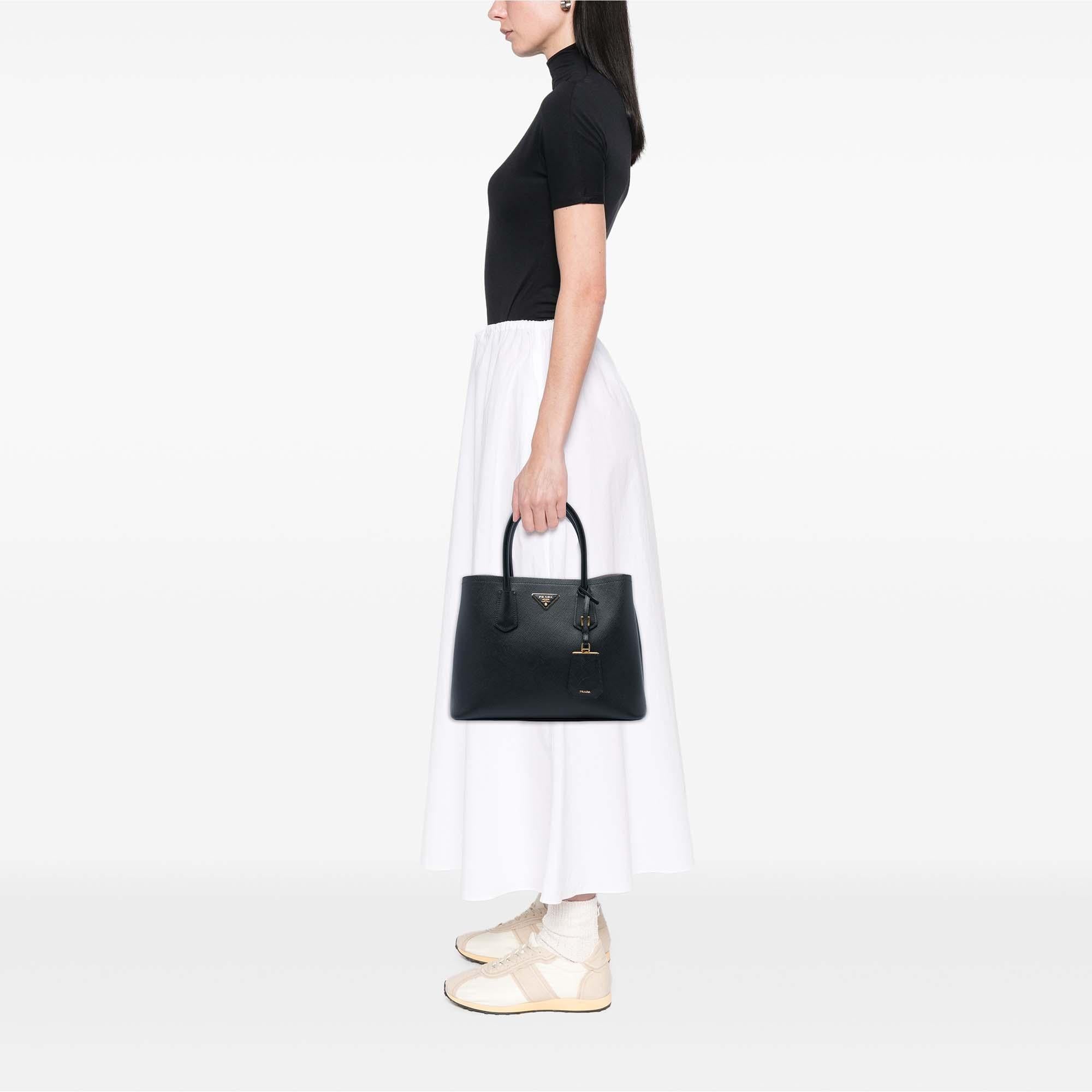 Prada Medium Saffiano Cuir Double Satchel