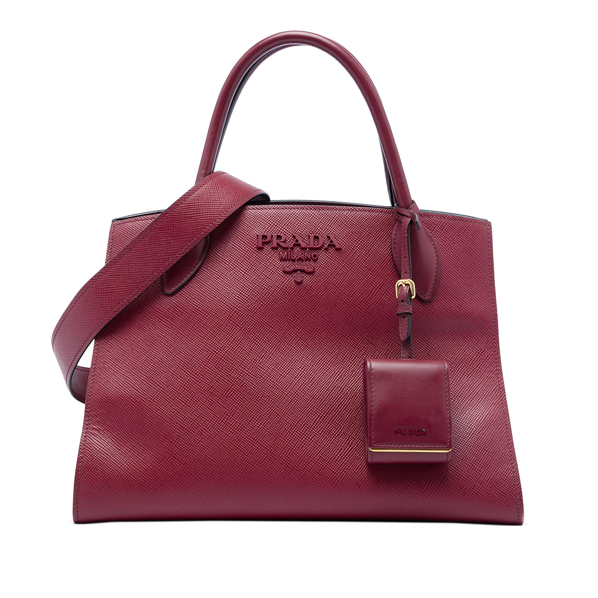 Prada Medium Saffiano Cuir Monochrome Top Handle Tote
