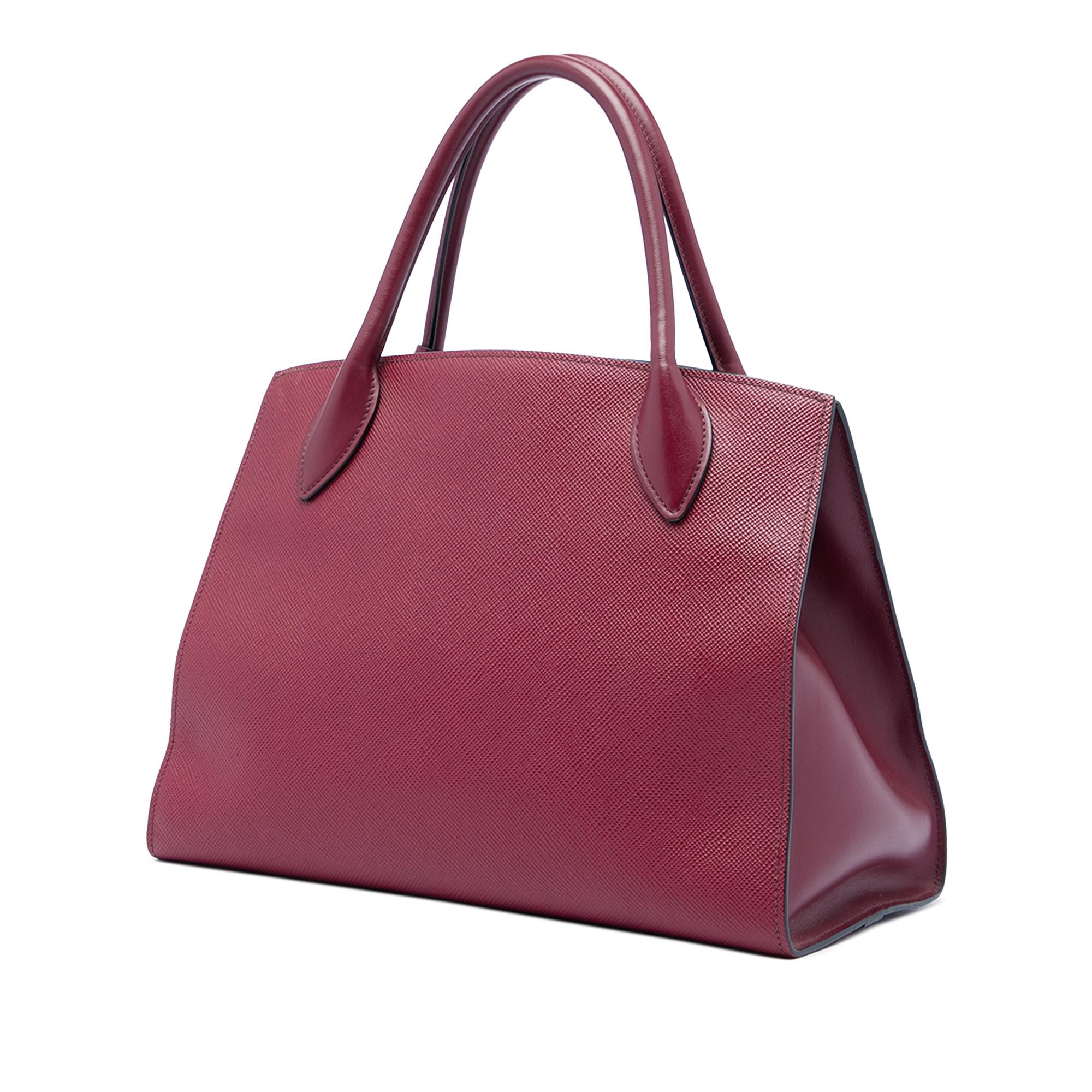 Prada Medium Saffiano Cuir Monochrome Top Handle Tote