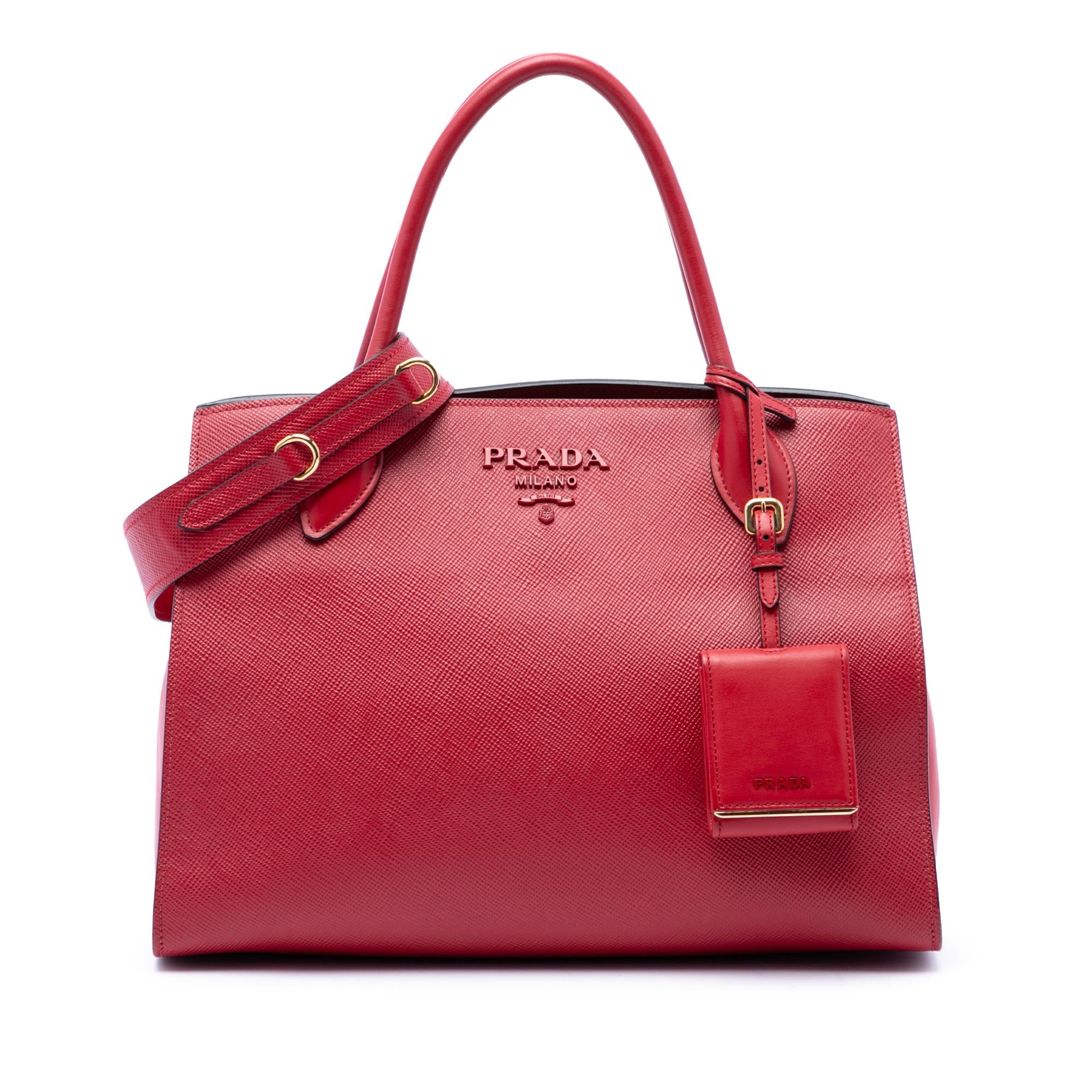 Prada Medium Saffiano Cuir Monochrome Top Handle Tote