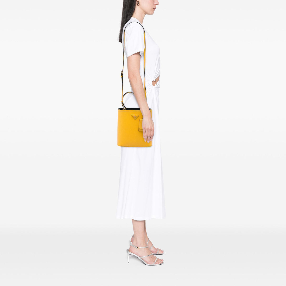 Prada Medium Saffiano Cuir Panier Bucket Bag