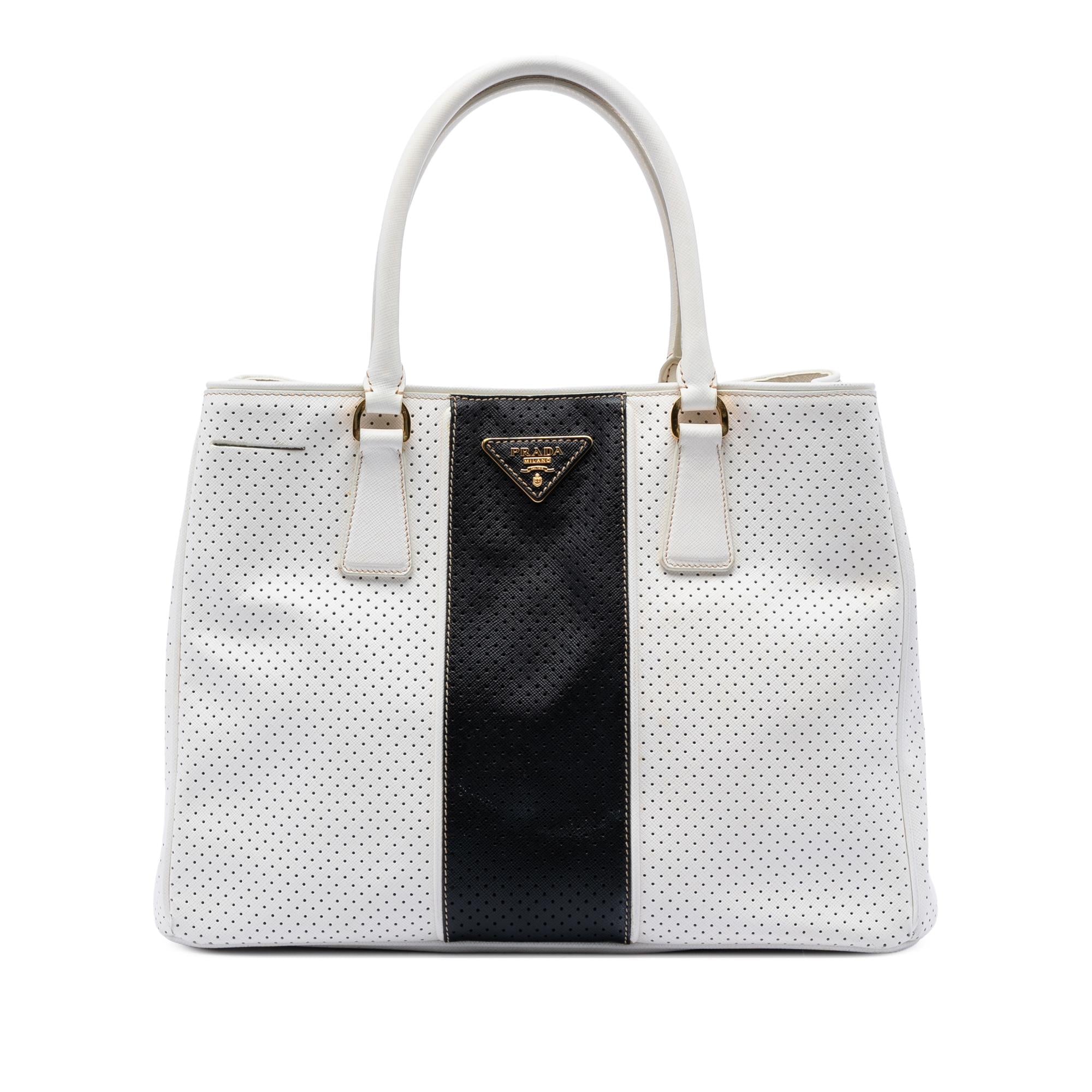 Prada Medium Saffiano Fori Perforated Galleria Tote