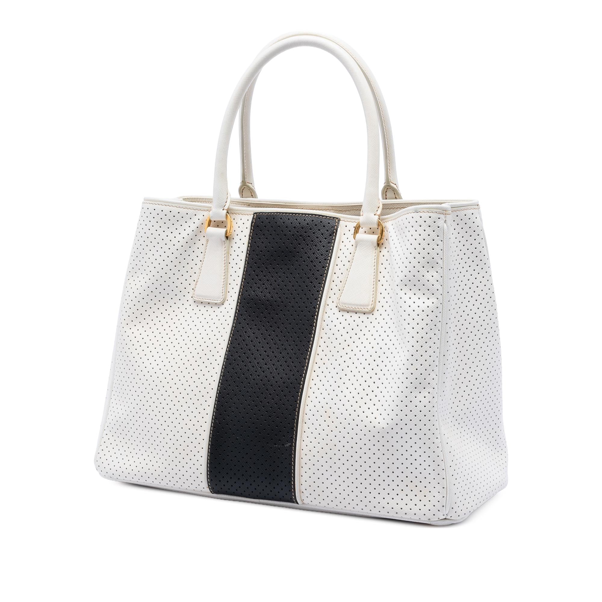 Prada Medium Saffiano Fori Perforated Galleria Tote