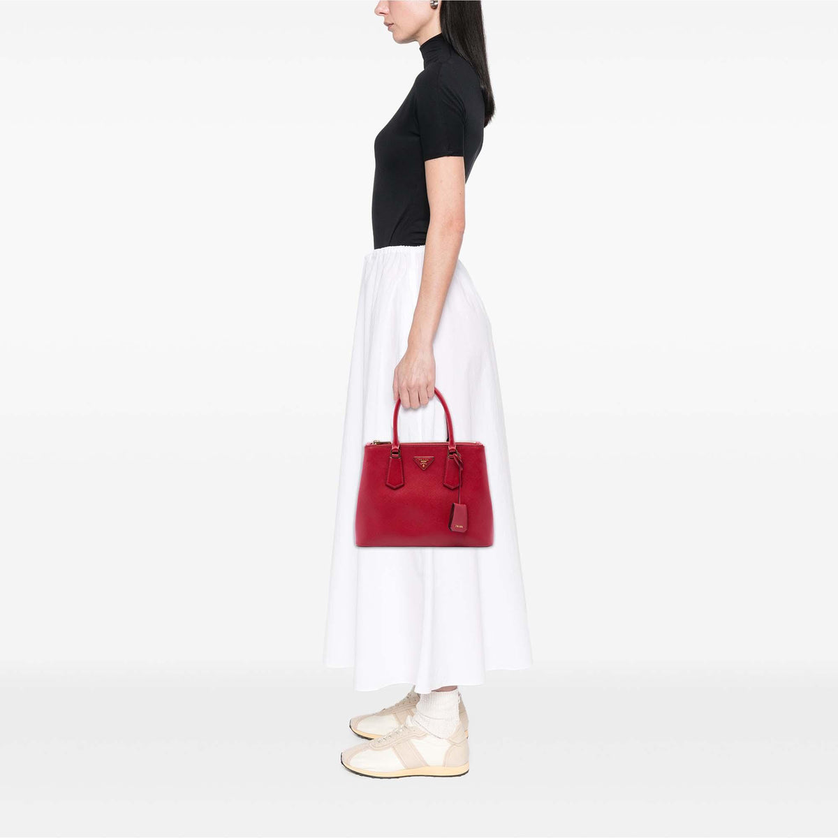 Prada Medium Saffiano Galleria Double Zip Satchel