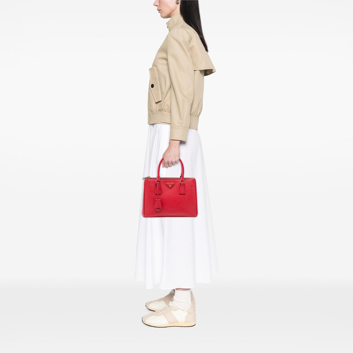 Prada Medium Saffiano Galleria Double Zip Satchel
