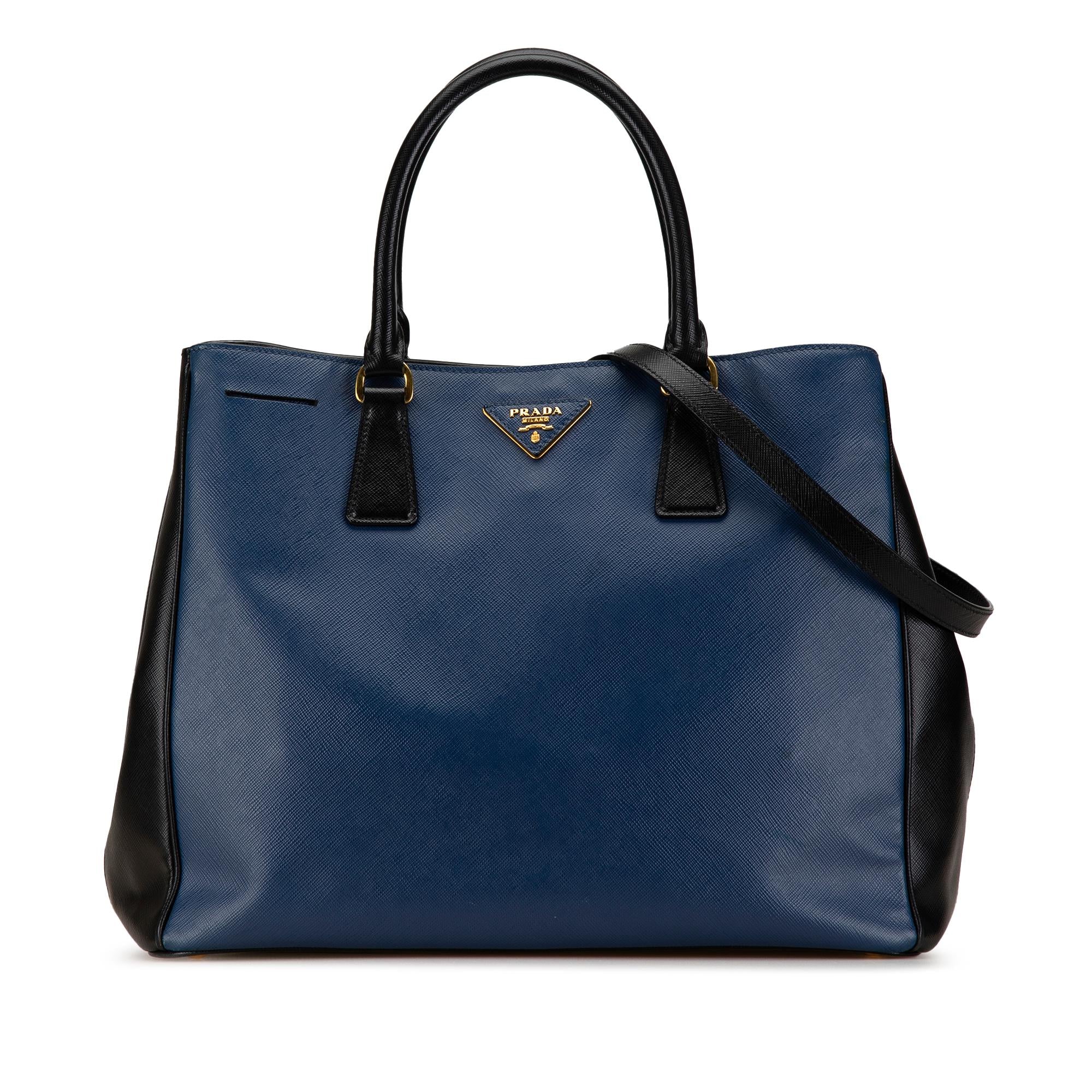 Prada Medium Saffiano Lux Bicolor Galleria Satchel (SHG-iOdySW)