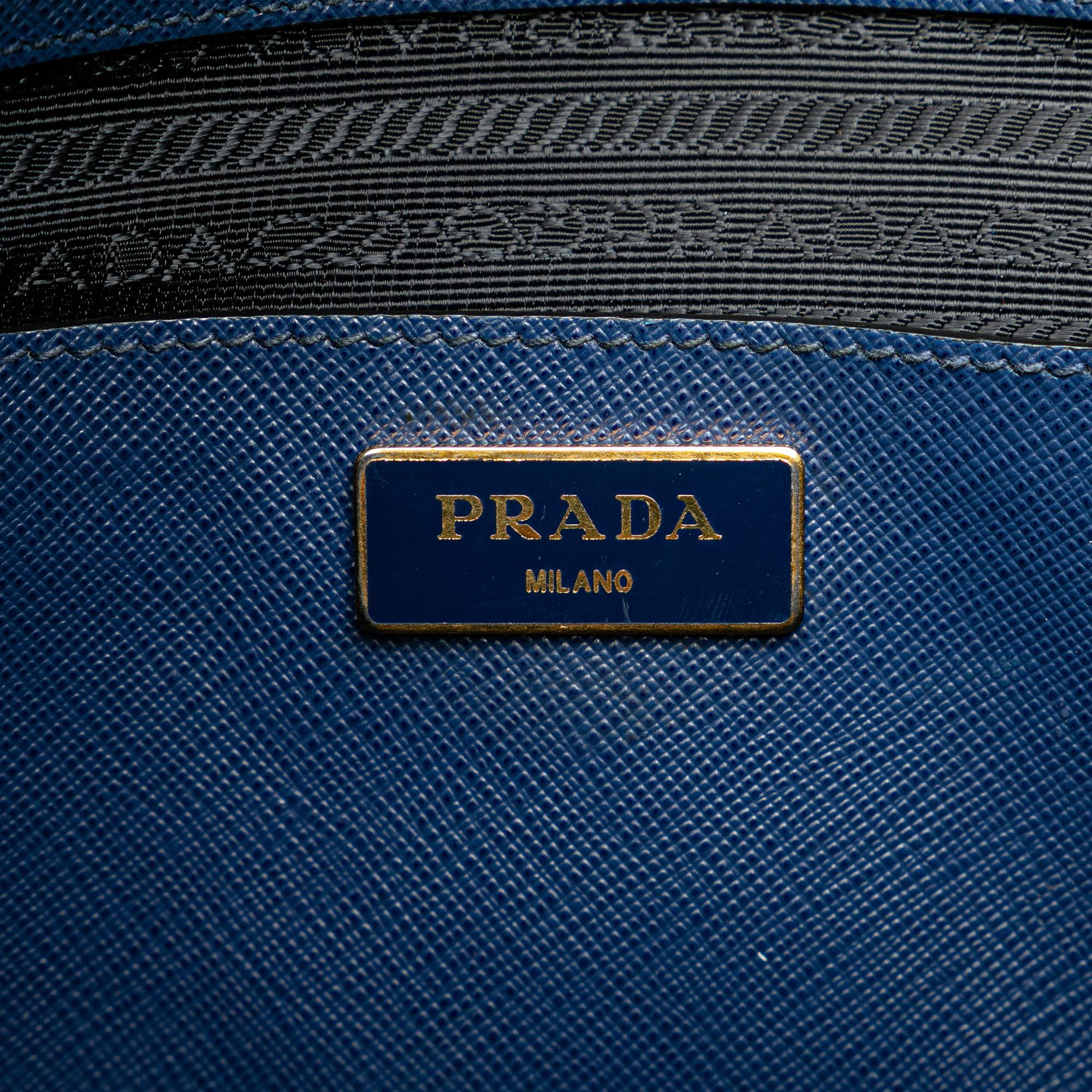 Prada Medium Saffiano Lux Bicolor Galleria Satchel (SHG-iOdySW)