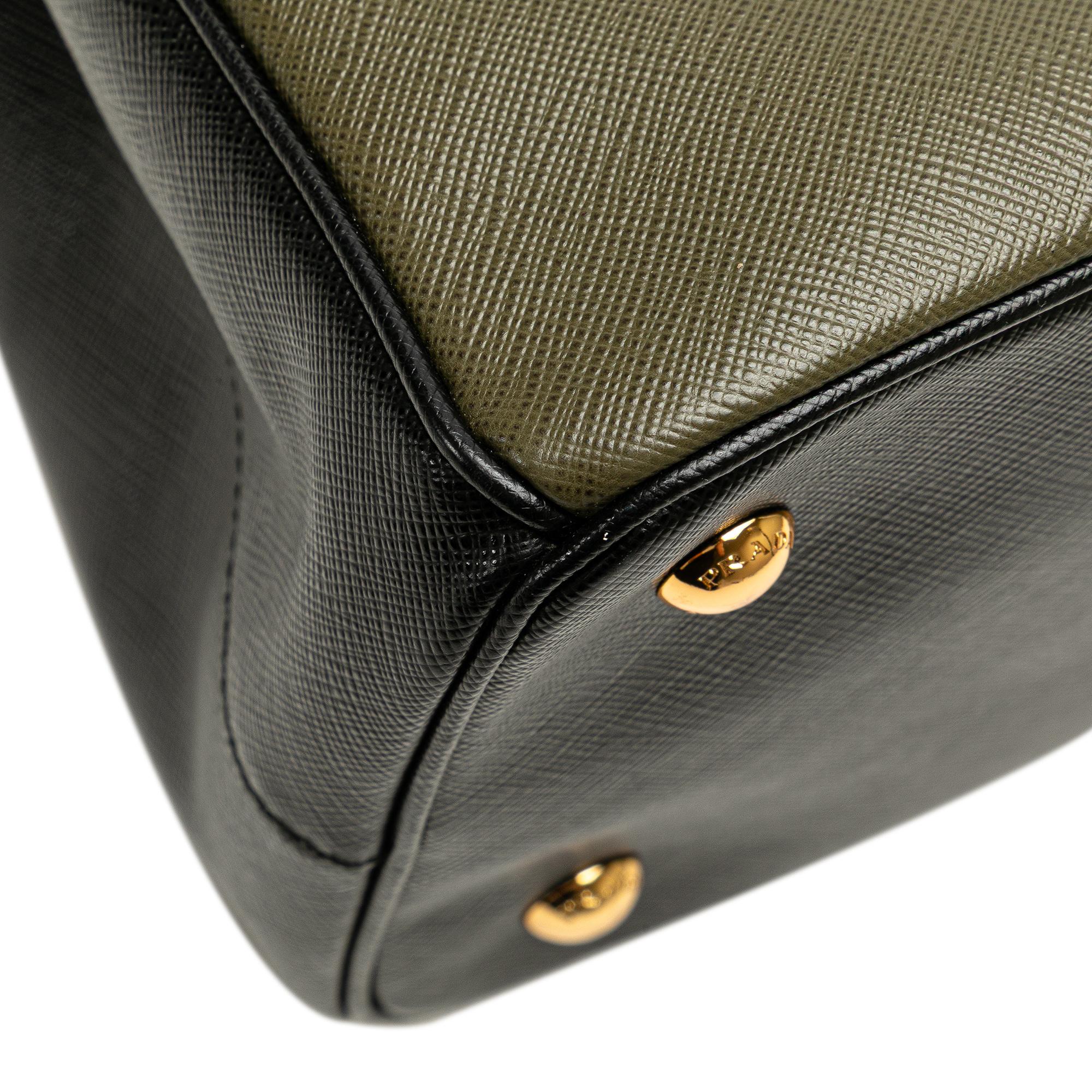 Prada Medium Saffiano Lux Bicolor Galleria Satchel