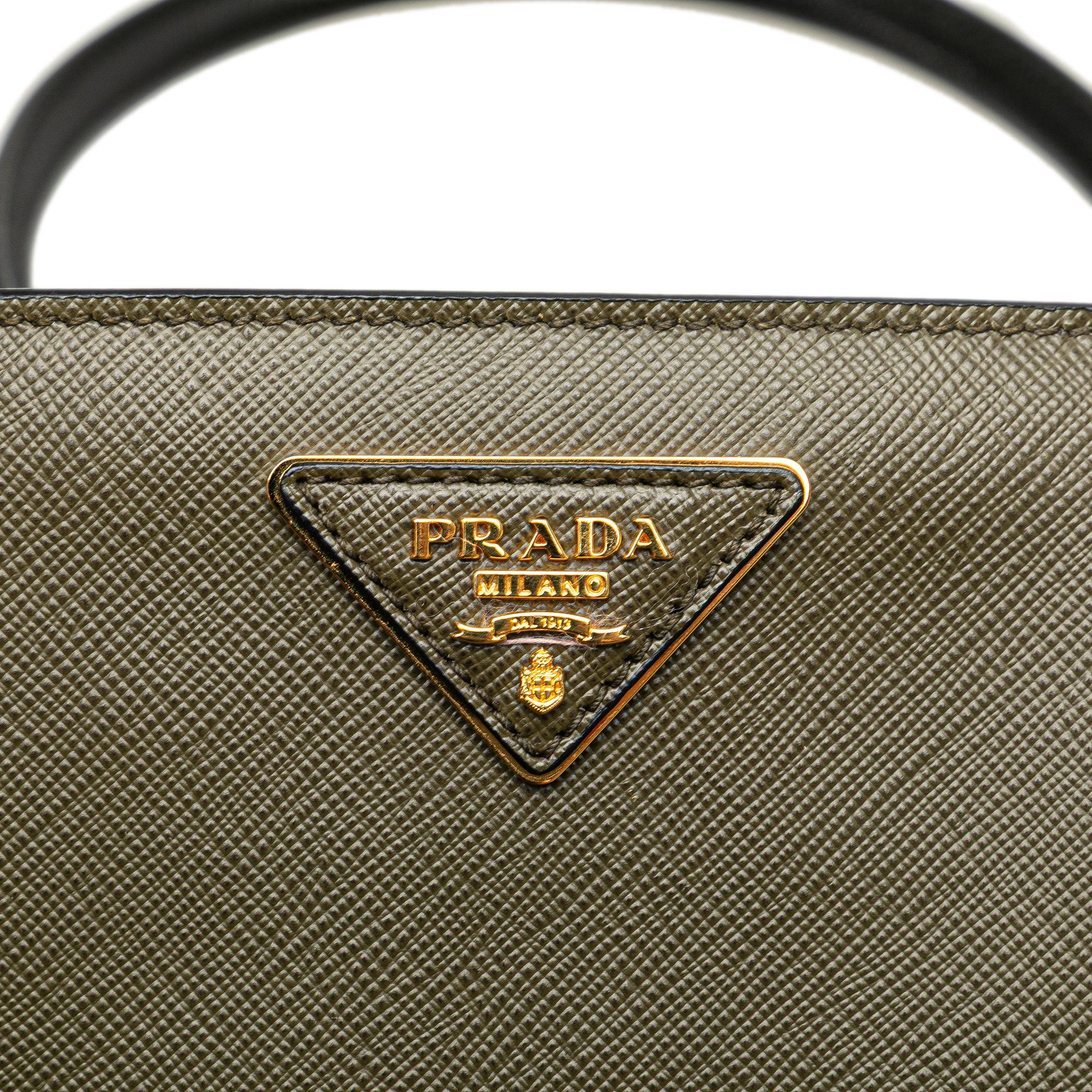 Prada Medium Saffiano Lux Bicolor Galleria Satchel