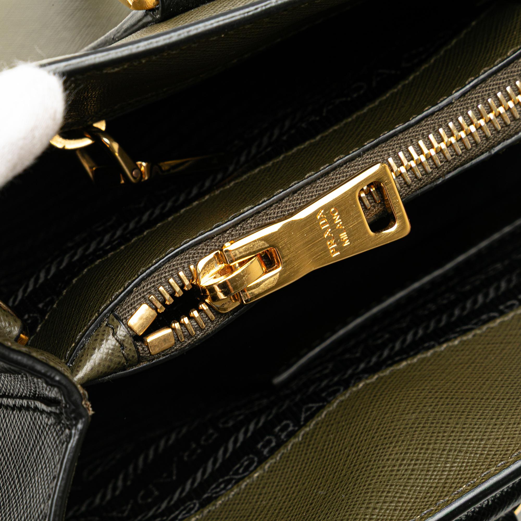 Prada Medium Saffiano Lux Bicolor Galleria Satchel