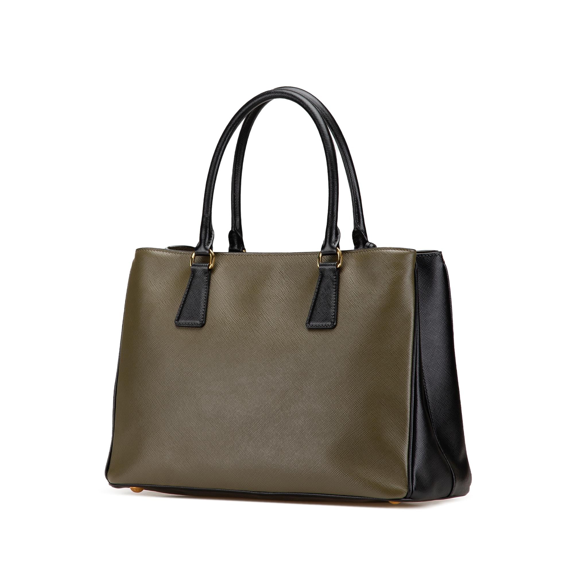 Prada Medium Saffiano Lux Bicolor Galleria Satchel