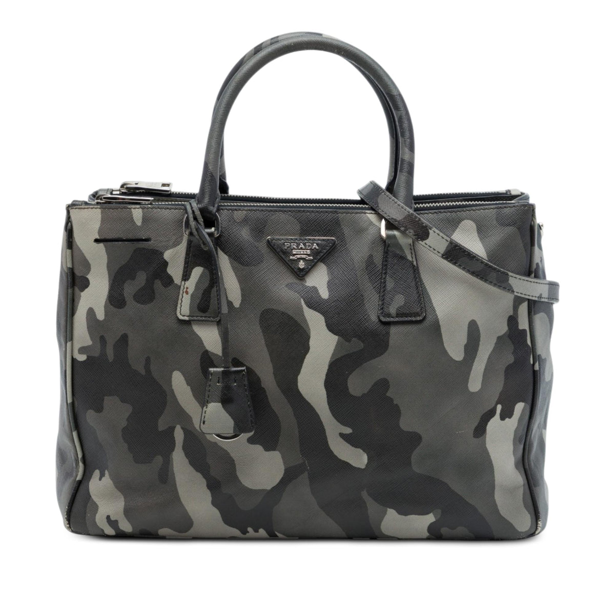 Prada Medium Saffiano Lux Camouflage Galleria Double Zip Satchel