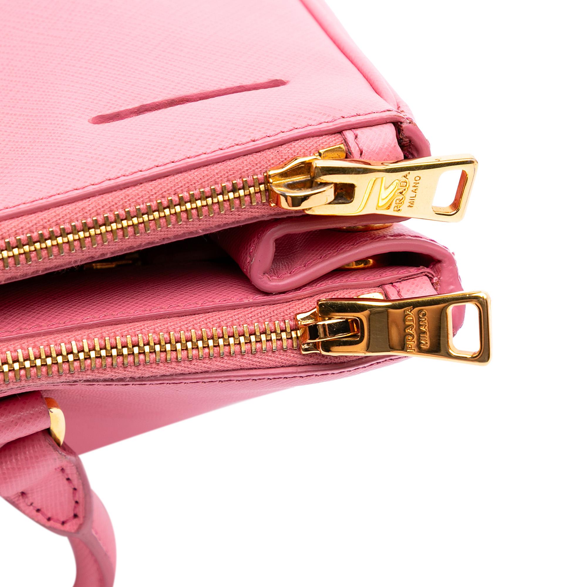 Prada Medium Saffiano Lux Galleria Double Zip Satchel