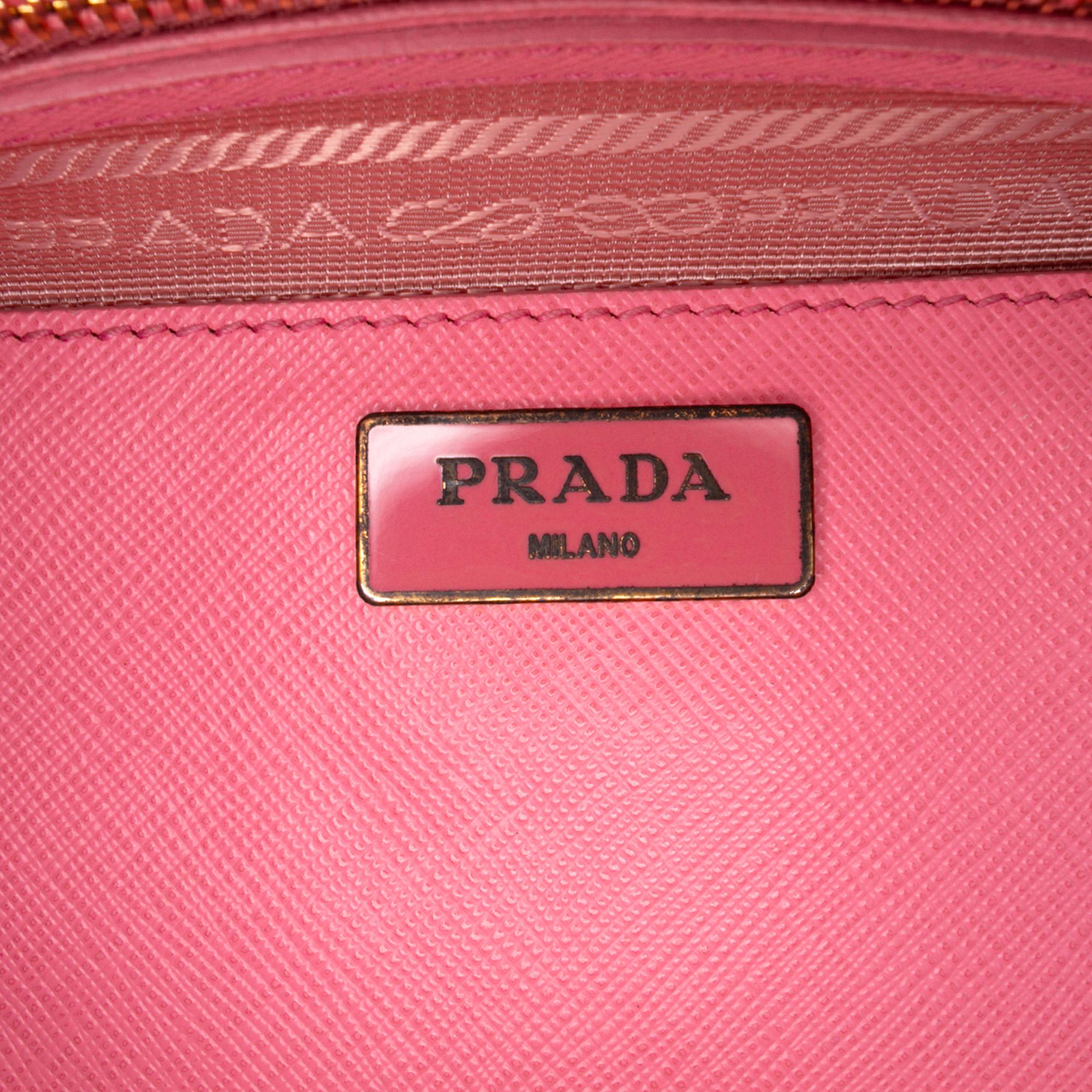 Prada Medium Saffiano Lux Galleria Double Zip Satchel