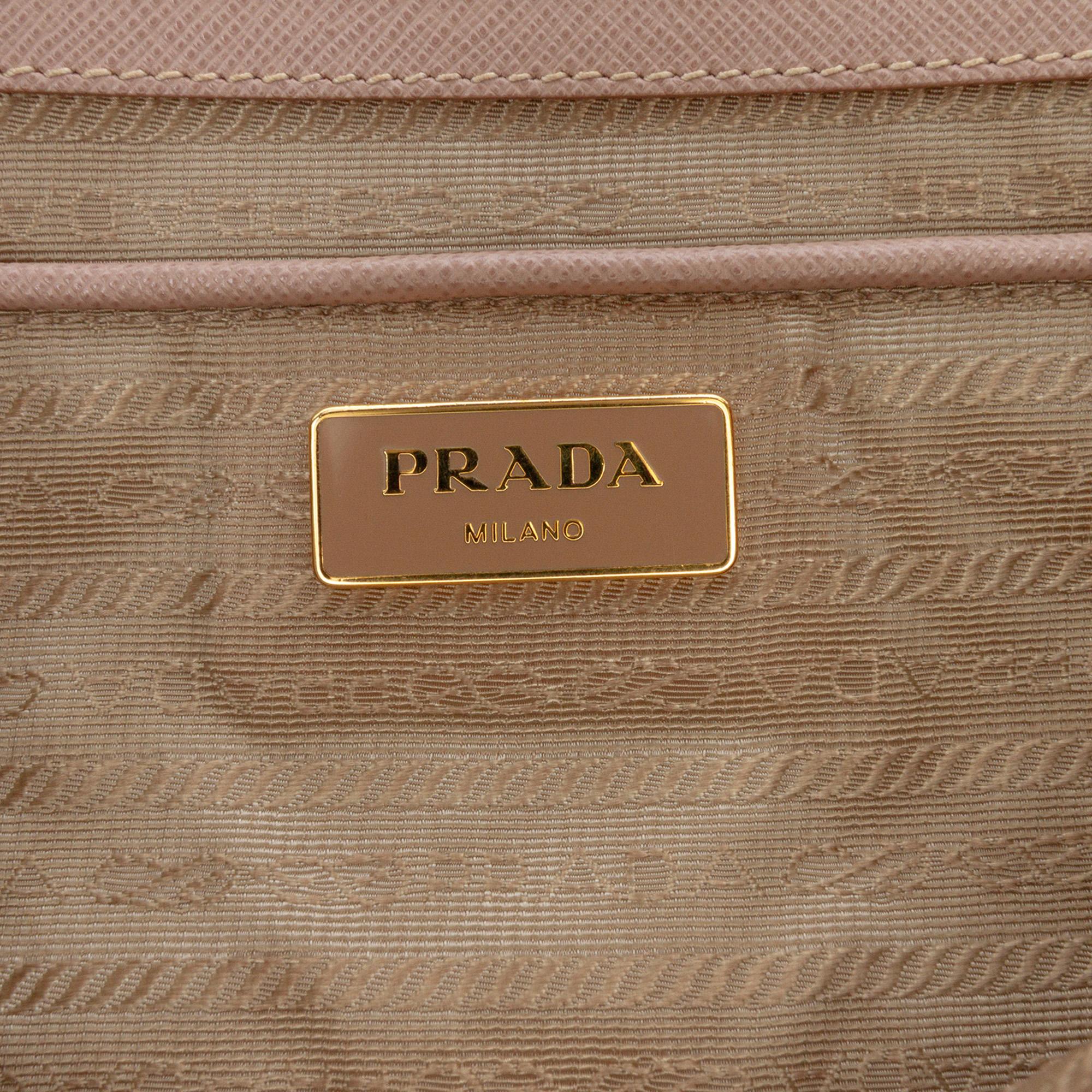 Prada Medium Saffiano Lux Galleria Double Zip Satchel