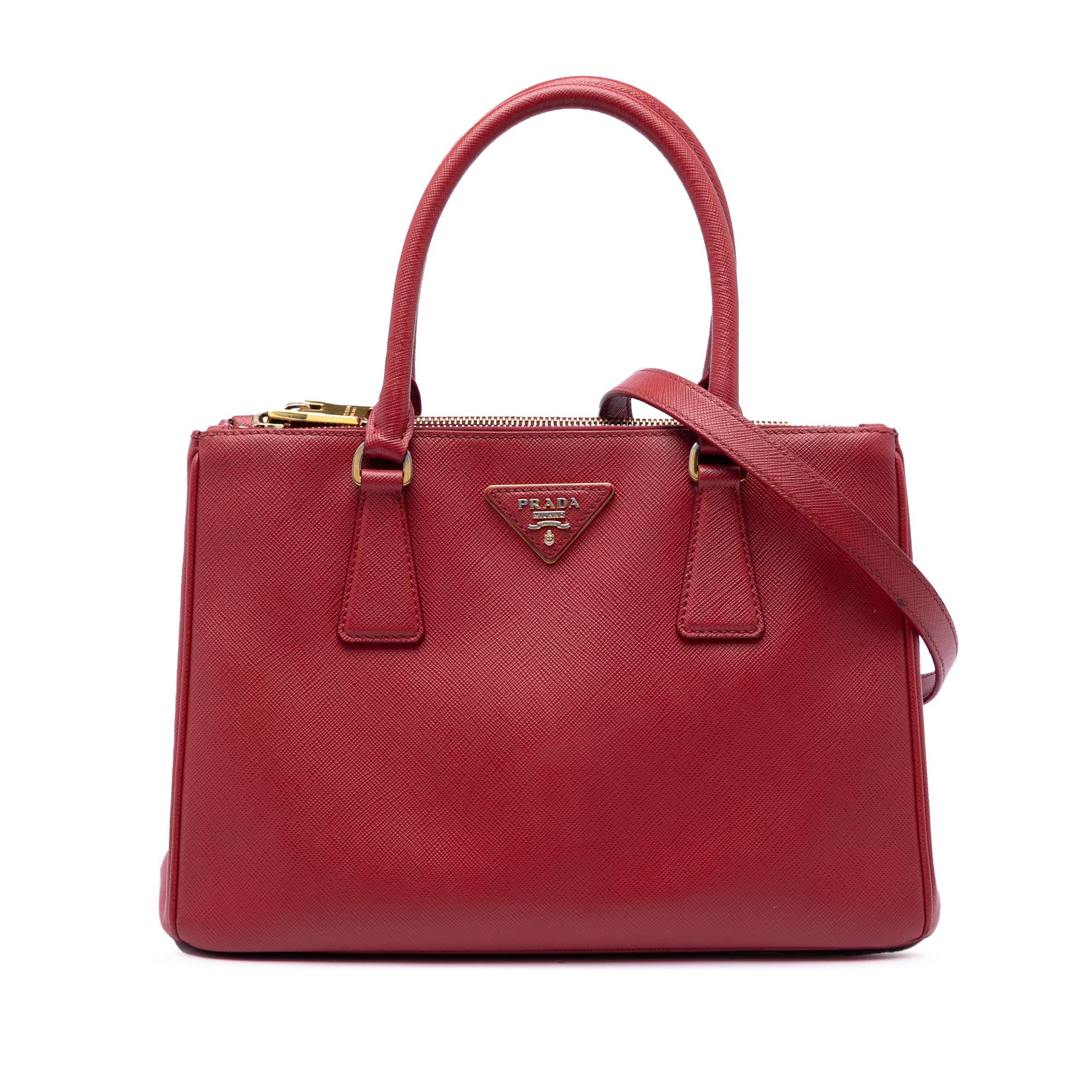 Prada Medium Saffiano Lux Galleria Double Zip Satchel