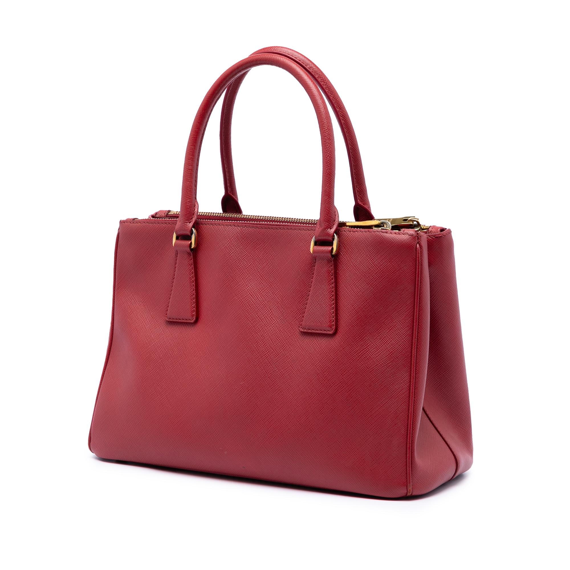 Prada Medium Saffiano Lux Galleria Double Zip Satchel