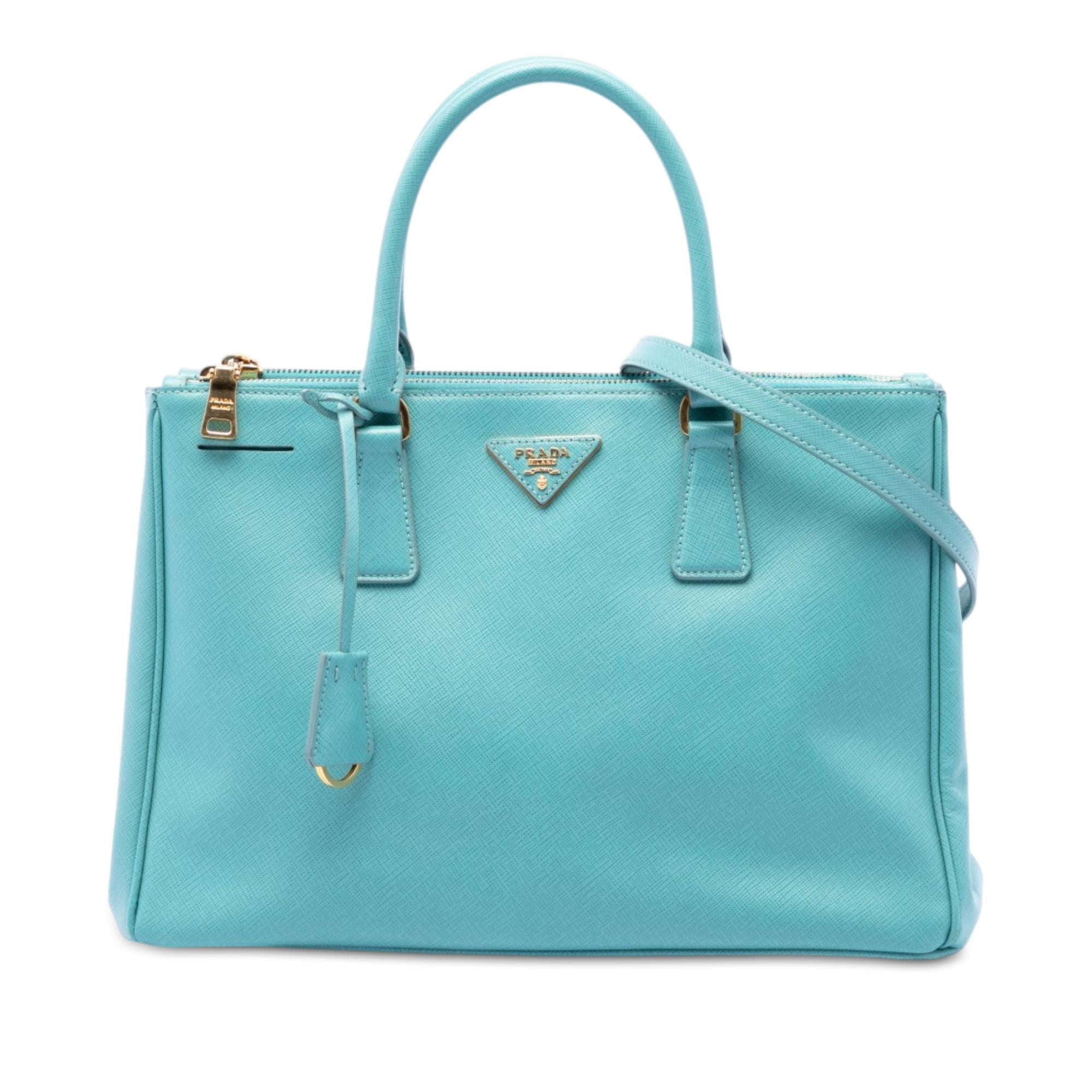 Prada Medium Saffiano Lux Galleria Double Zip Satchel