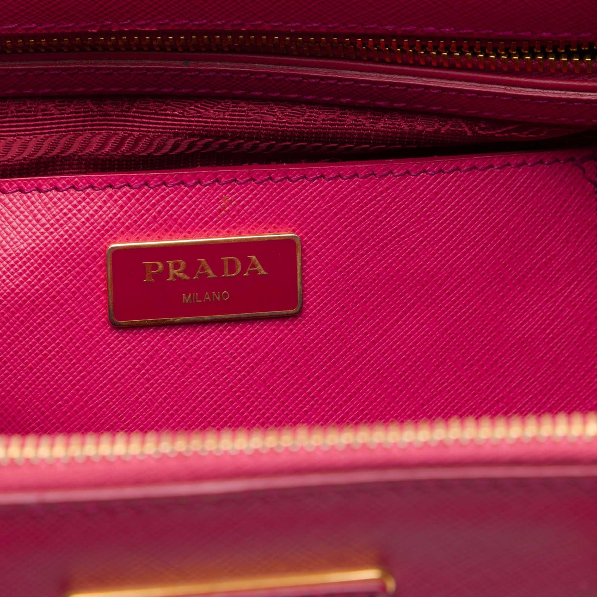 Prada Medium Saffiano Lux Galleria Double Zip Tote