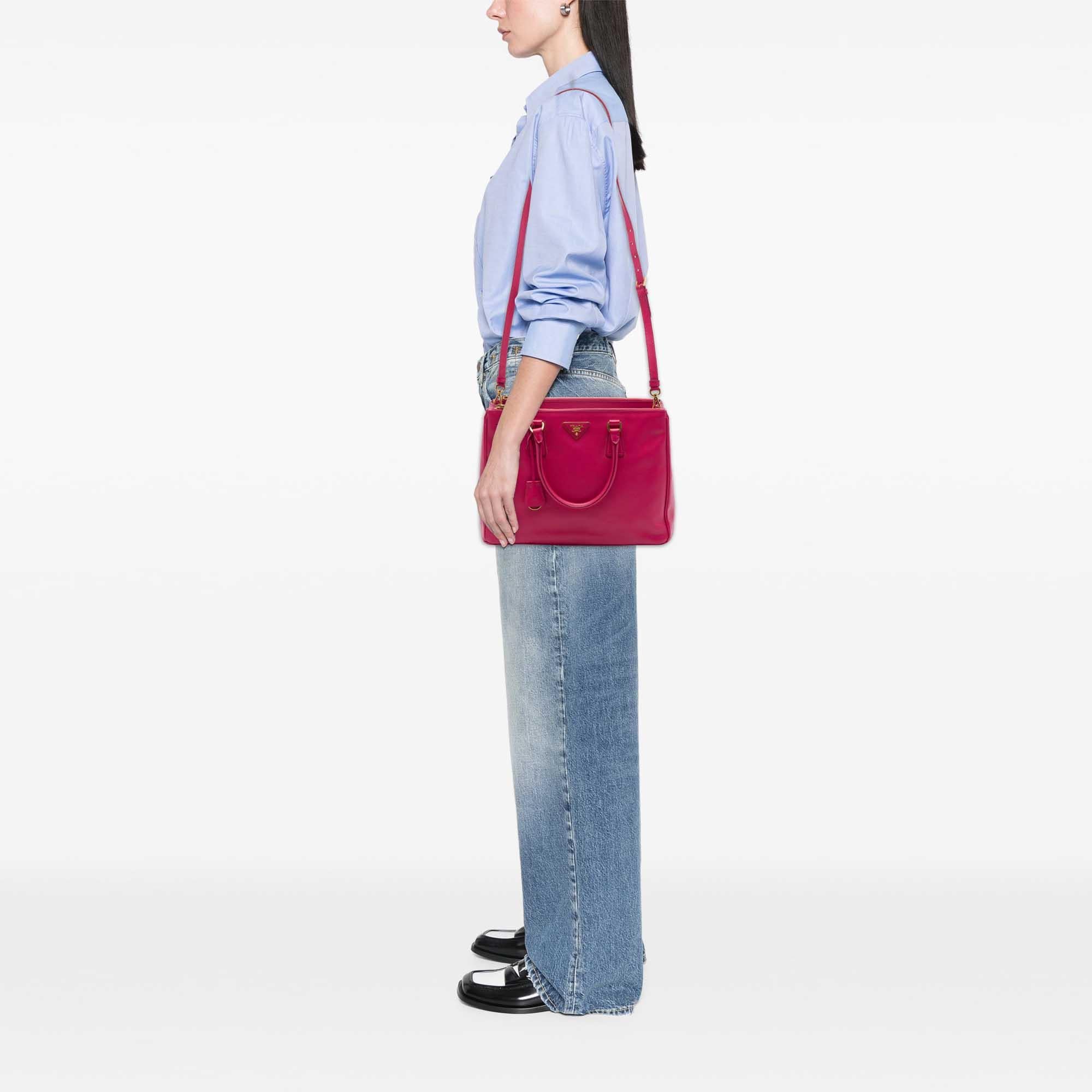 Prada Medium Saffiano Lux Galleria Double Zip Tote