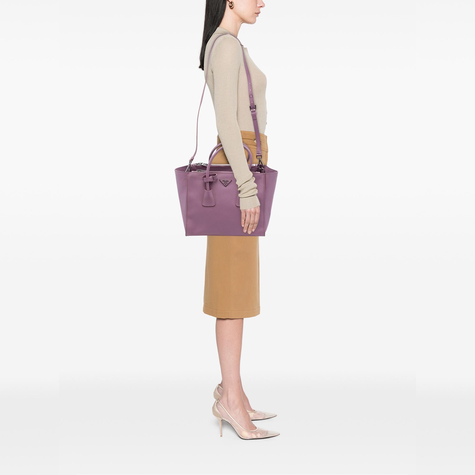 Prada Medium Saffiano Twin Pocket Satchel