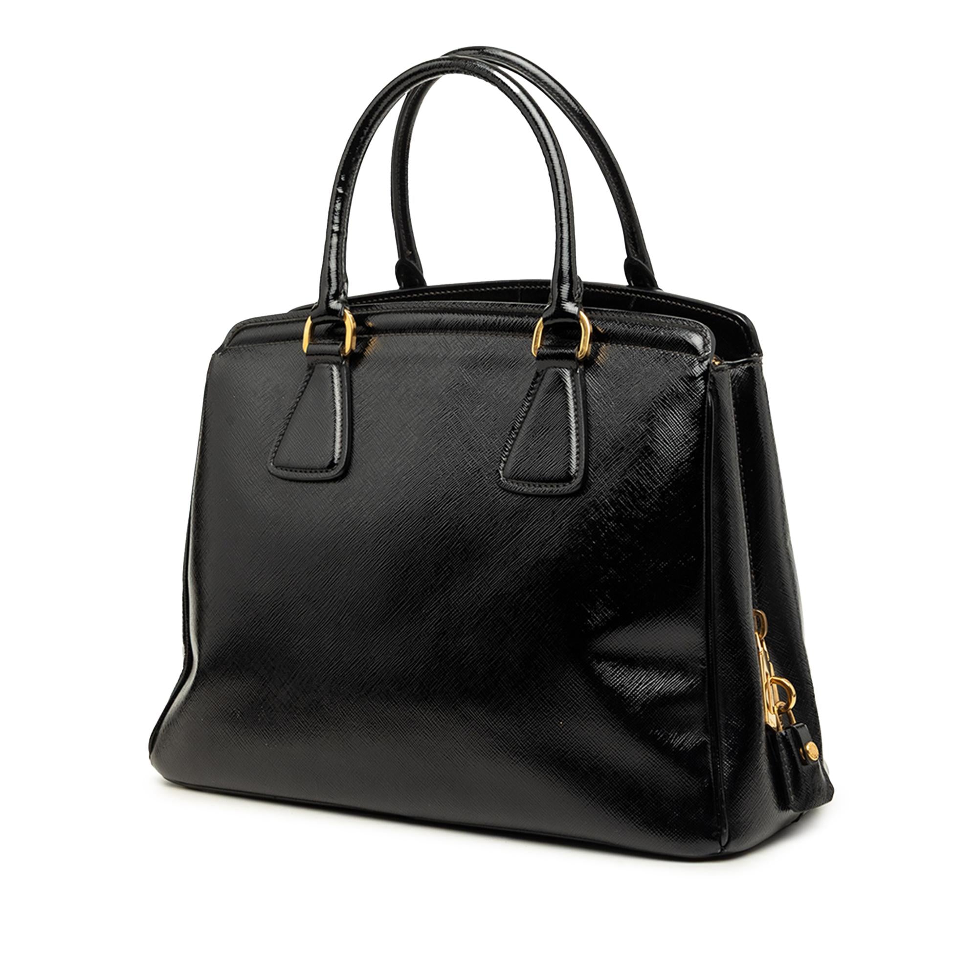 Prada Medium Saffiano Vernice Parabole Tote