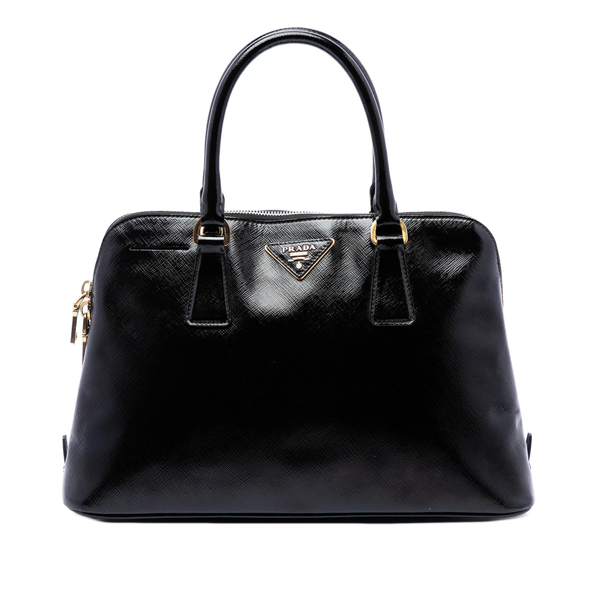 Prada Medium Saffiano Vernice Promenade Satchel