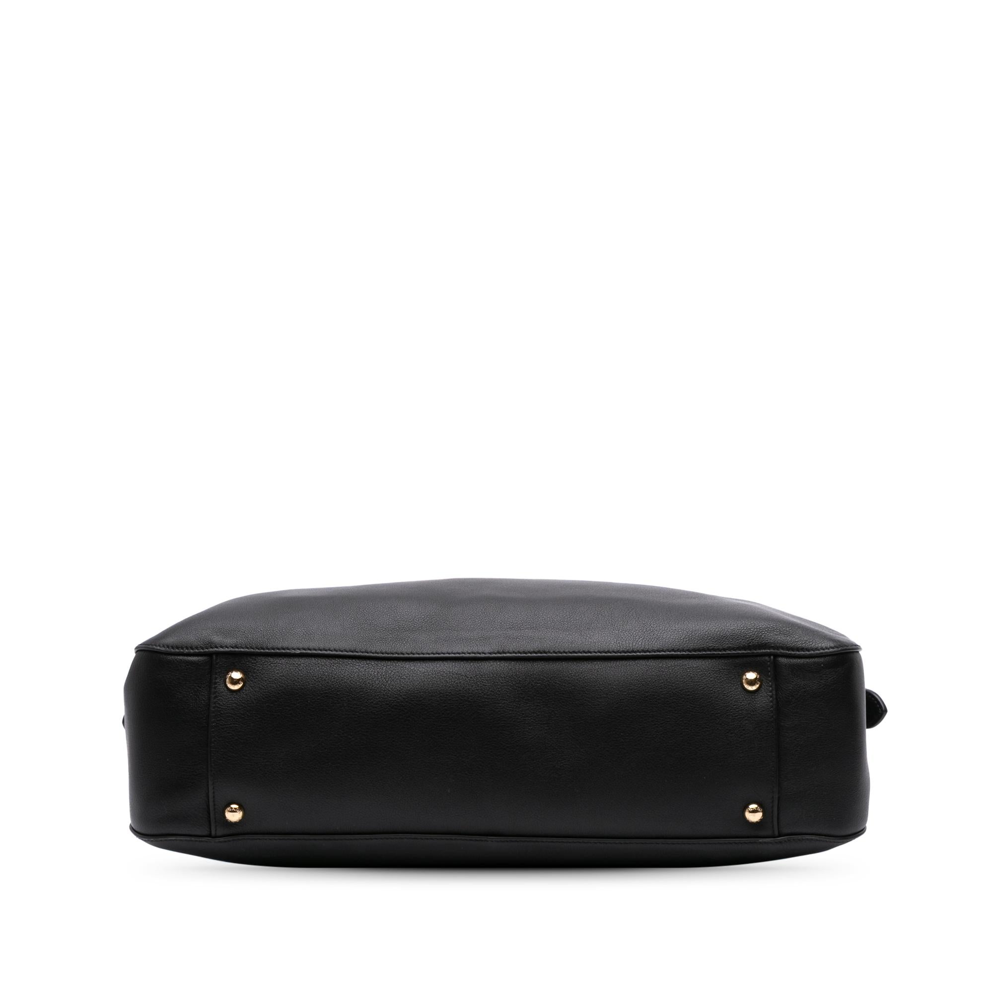 Prada Medium Soft Grain Leather Shopping Bag