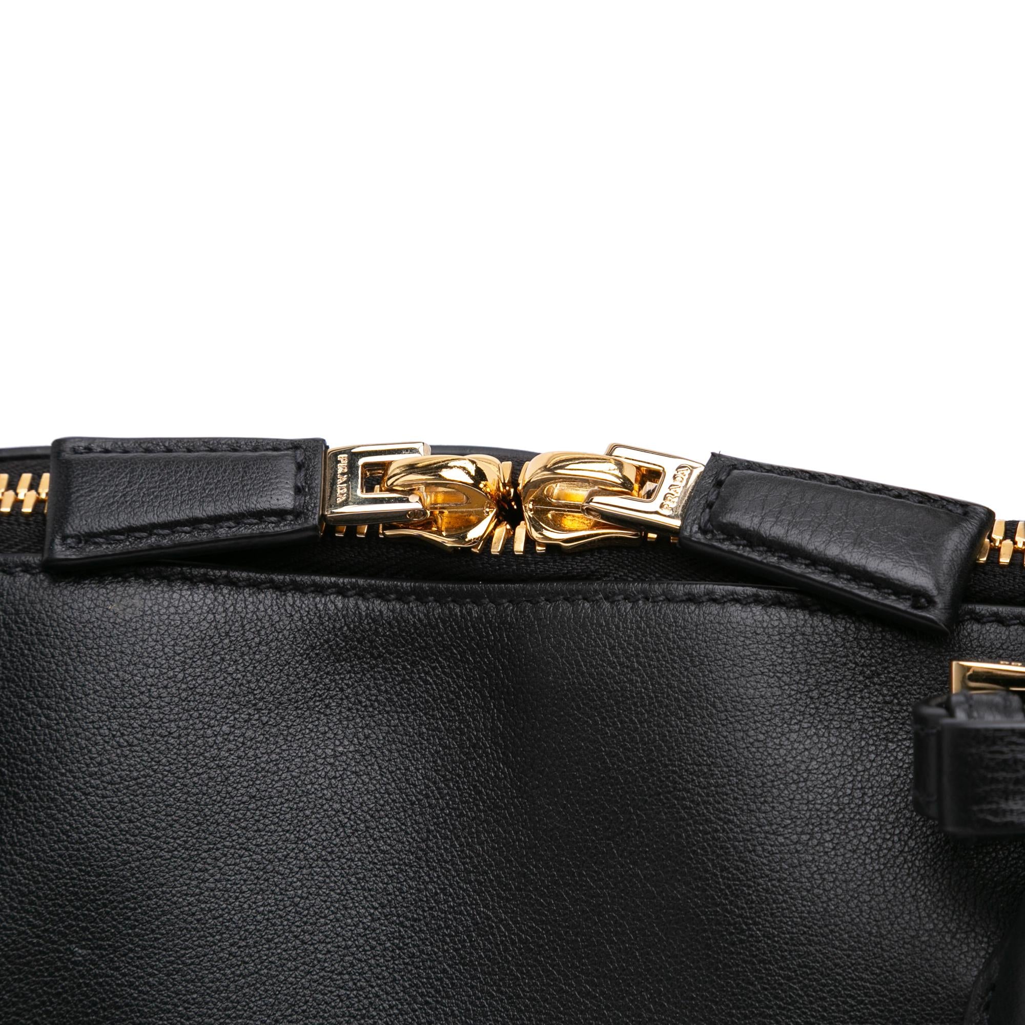 Prada Medium Soft Grain Leather Shopping Bag