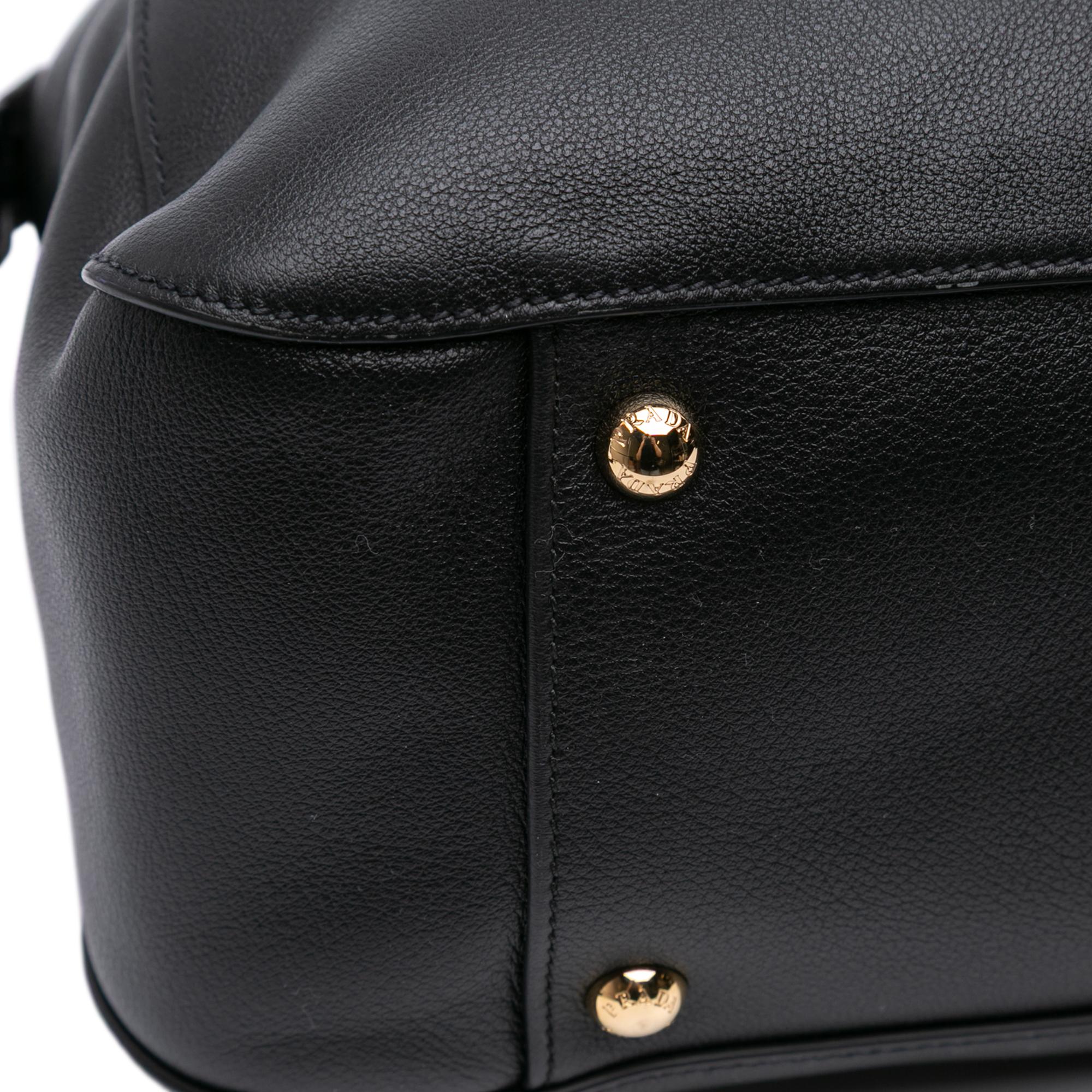 Prada Medium Soft Grain Leather Shopping Bag