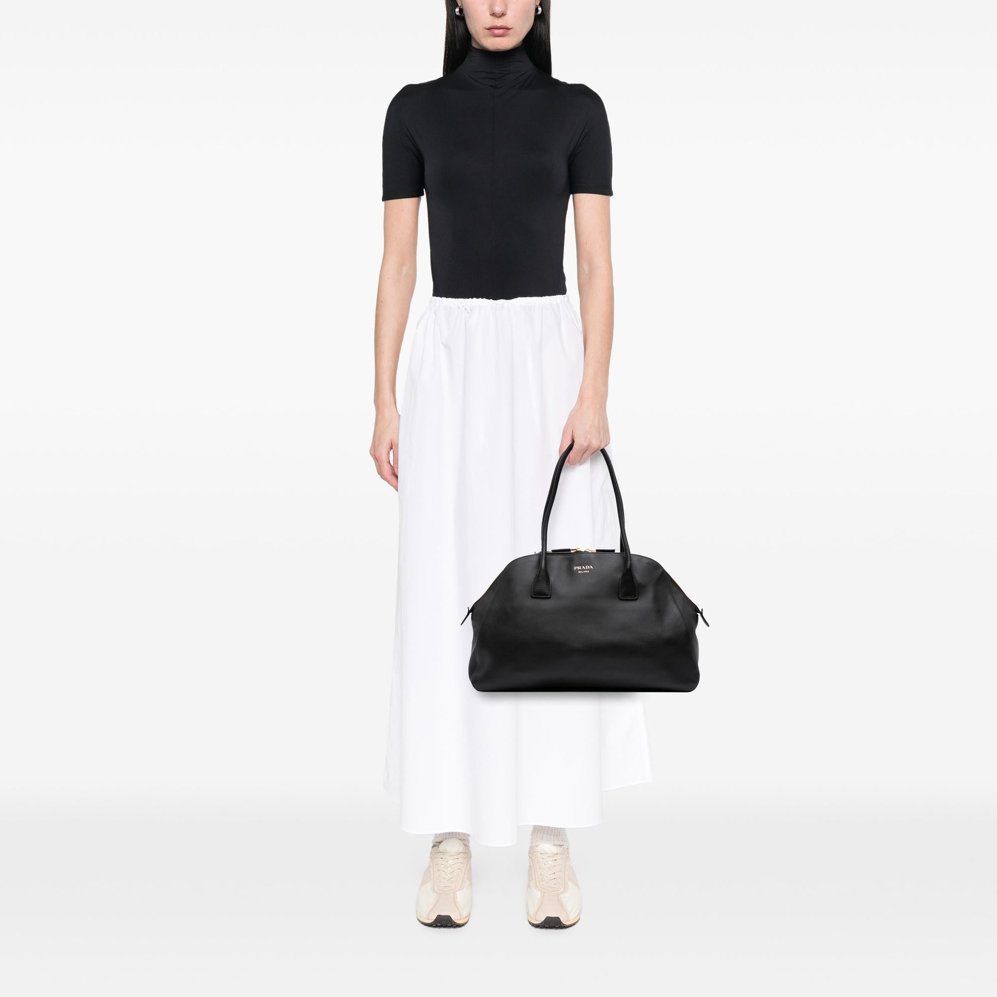 Prada Medium Soft Grain Leather Shopping Bag