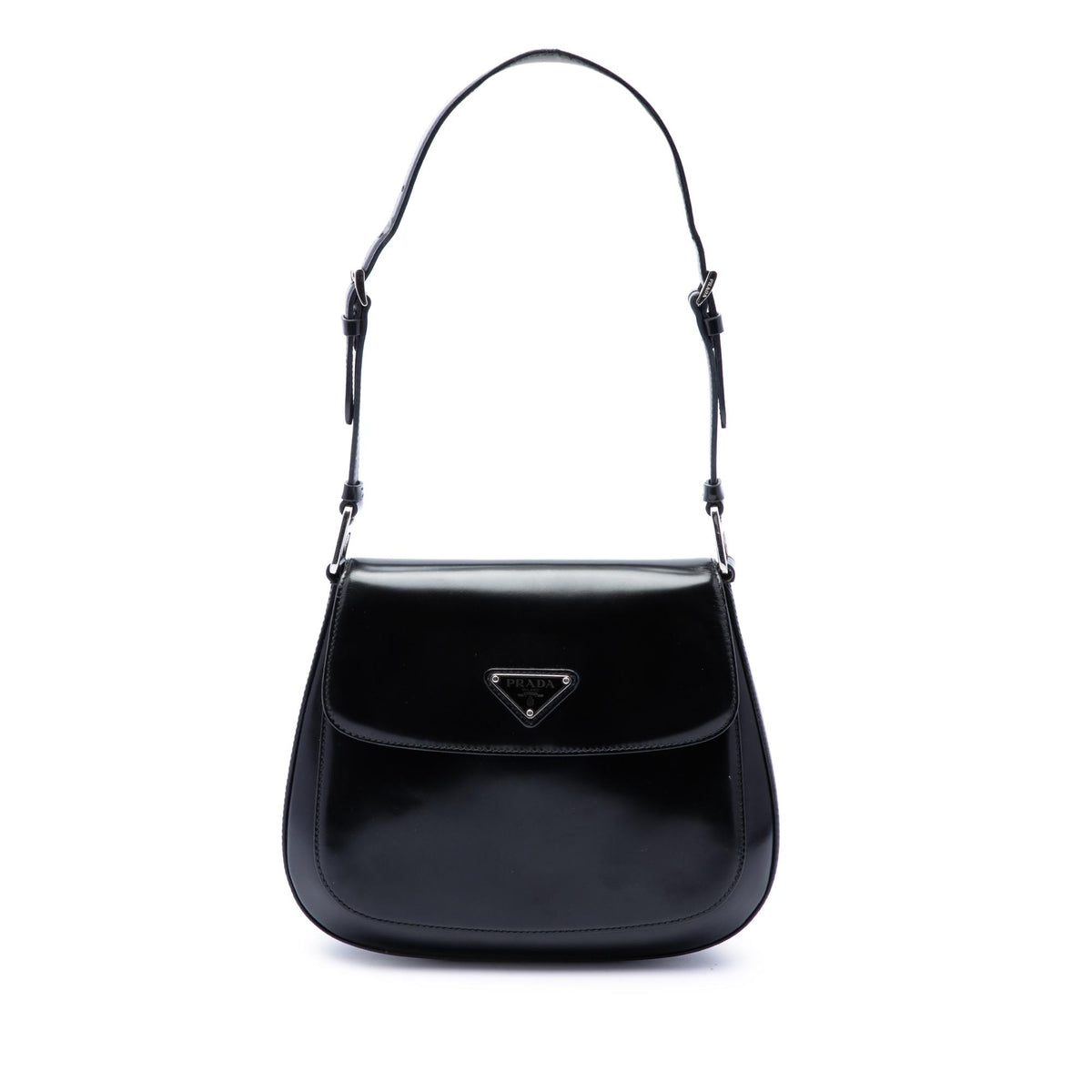 Prada Medium Spazzolato Leather Cleo Flap Shoulder Bag
