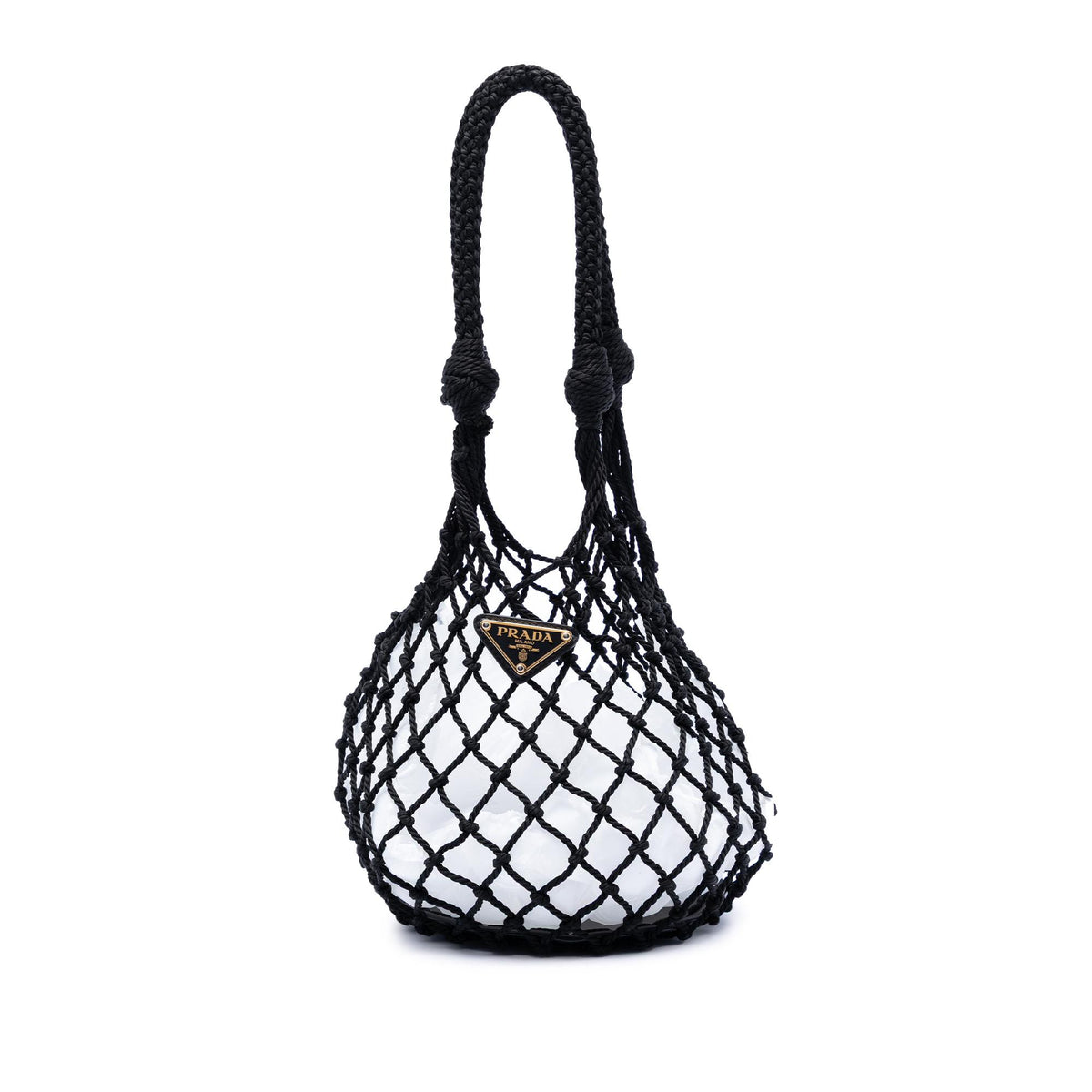 Prada Mesh and Leather Bucket Bag