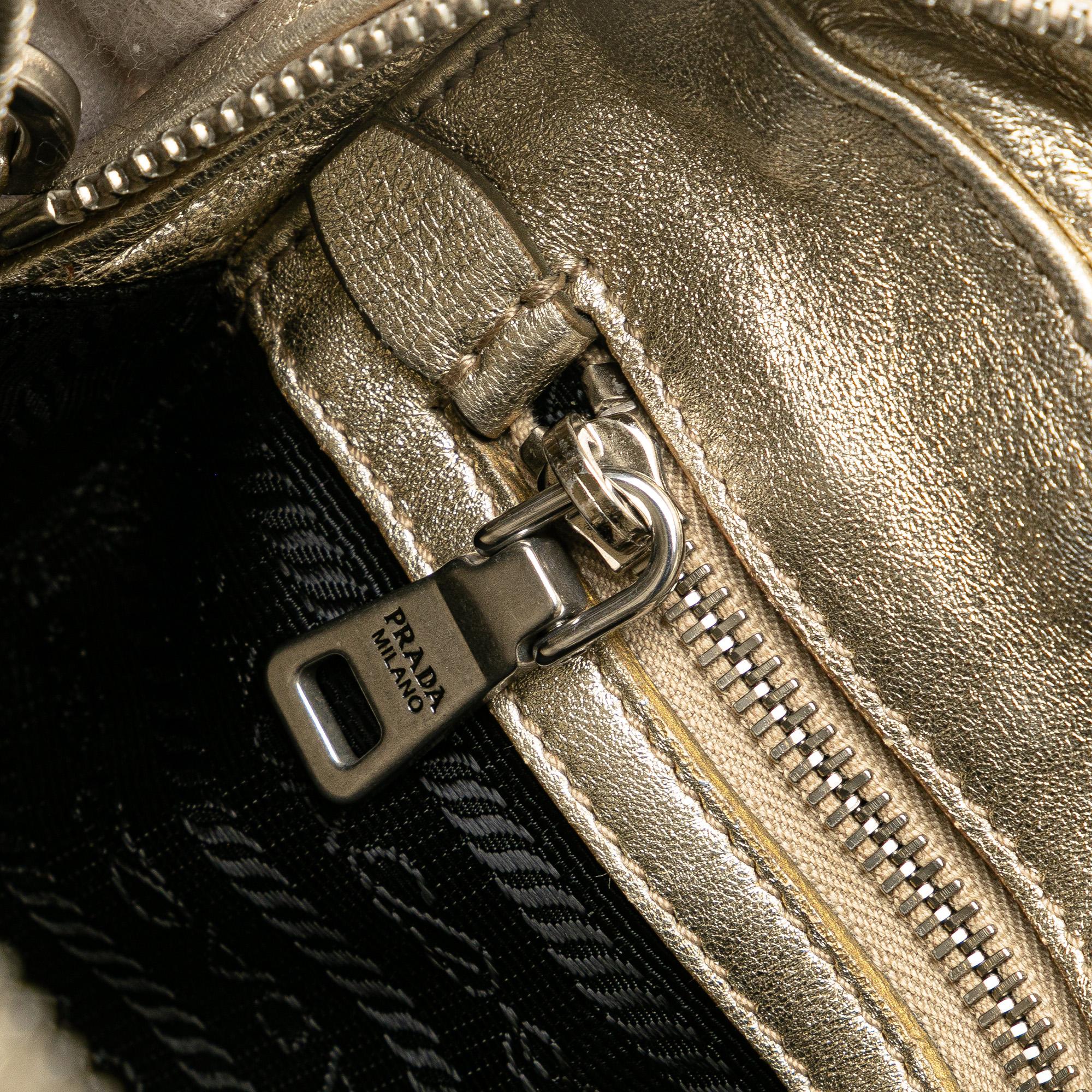 Prada Metallic Nappa Impunture Diagramme Camera Bag (SHG-kI9IjU)