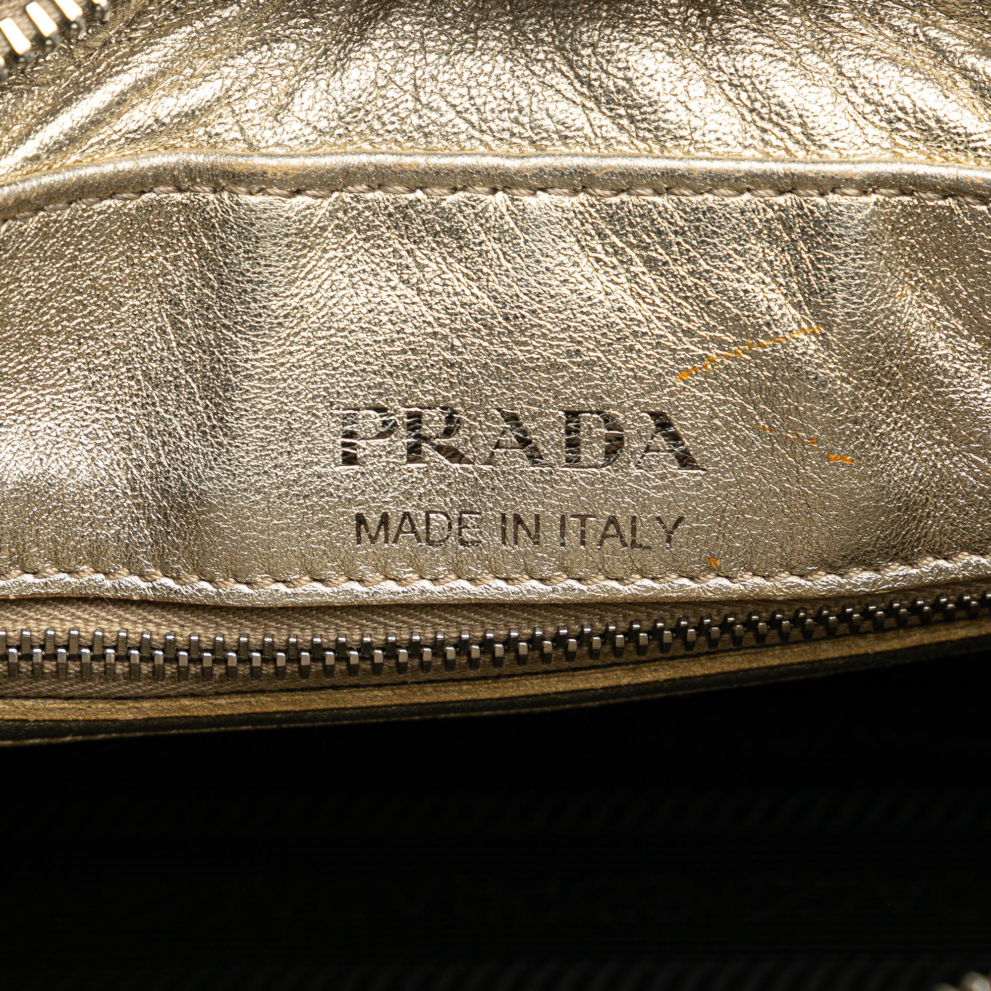 Prada Metallic Nappa Impunture Diagramme Camera Bag (SHG-kI9IjU)