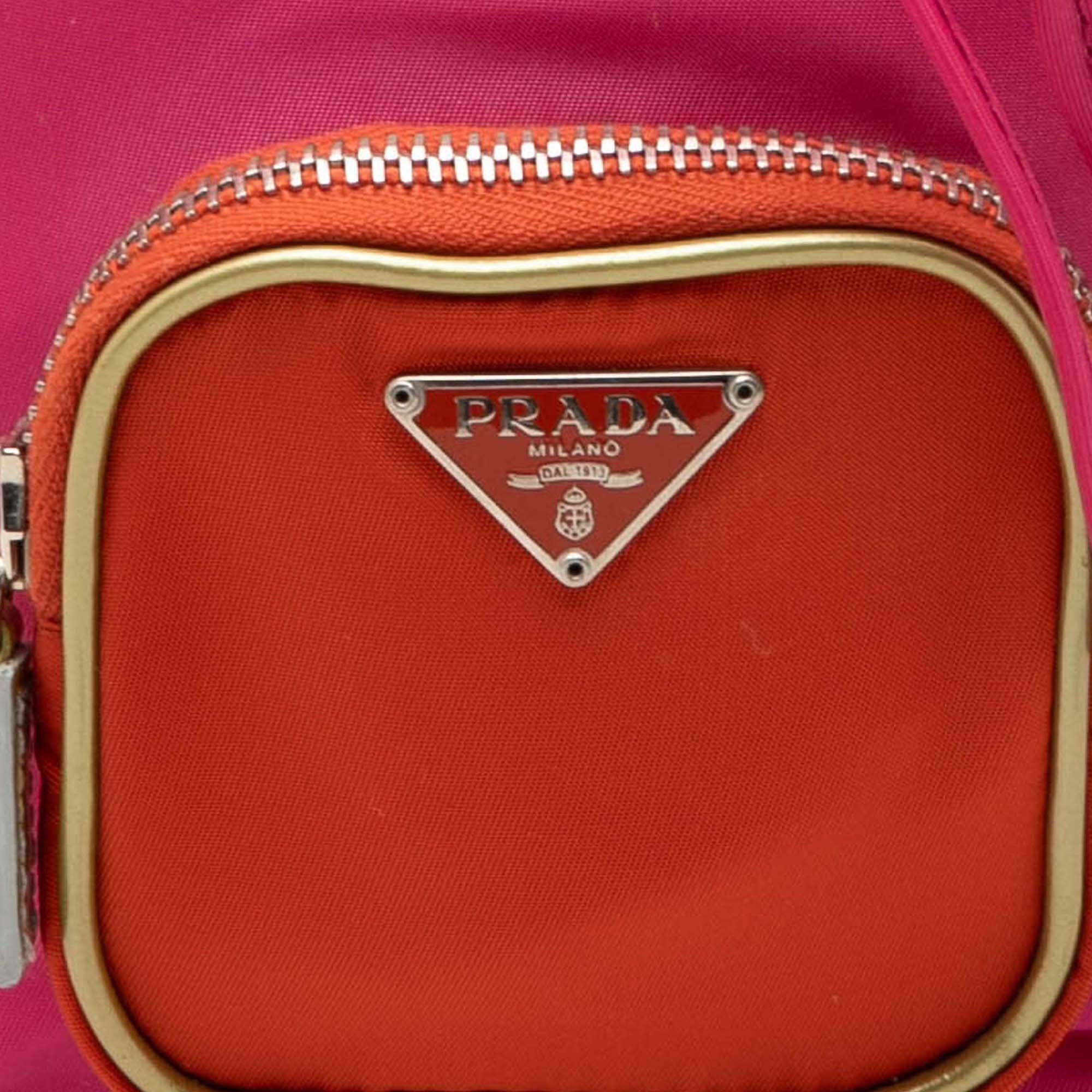Prada Mini Bicolor Tessuto Drawstring Bucket Bag