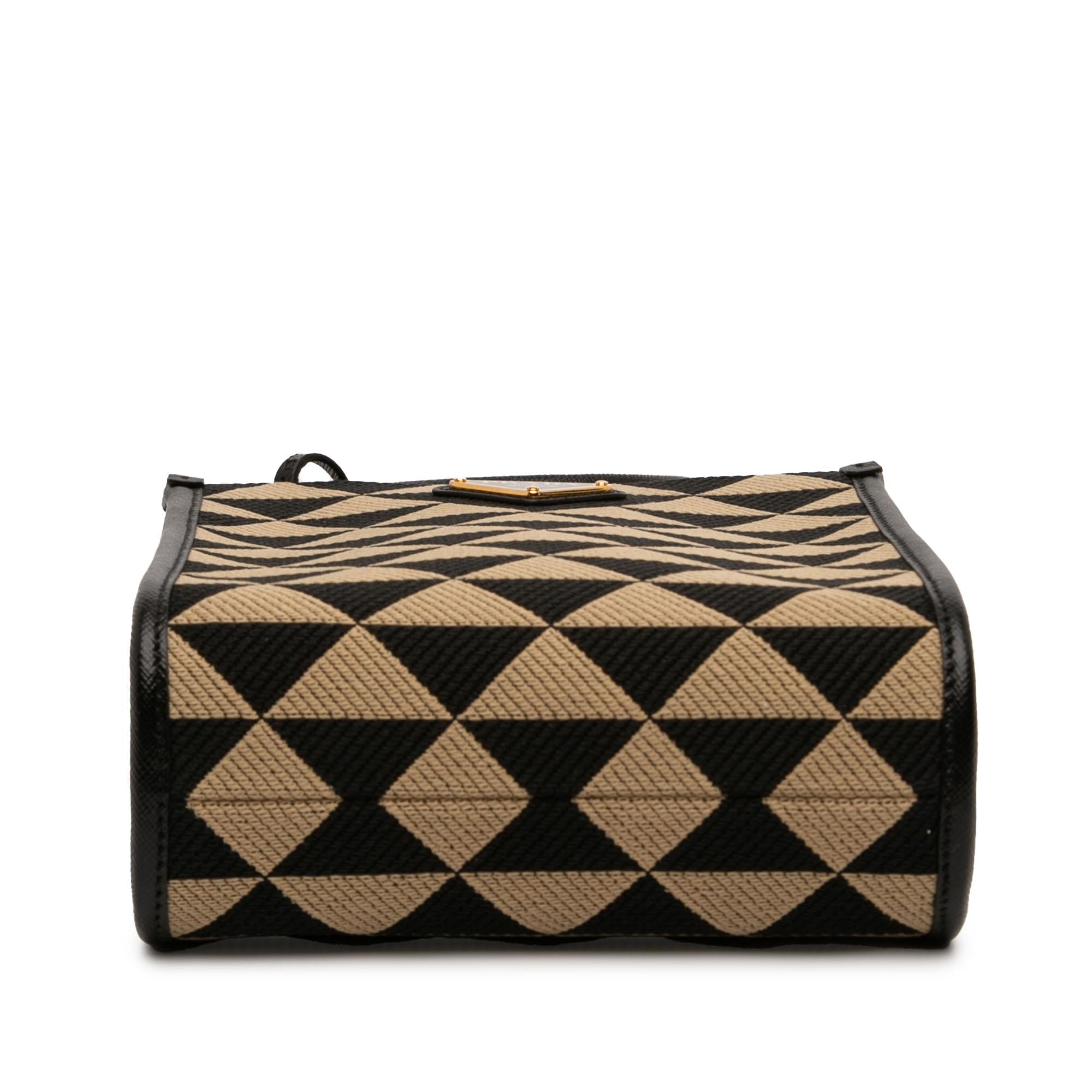 Prada Mini Embroidered Jacquard Symbole Triangolo Satchel