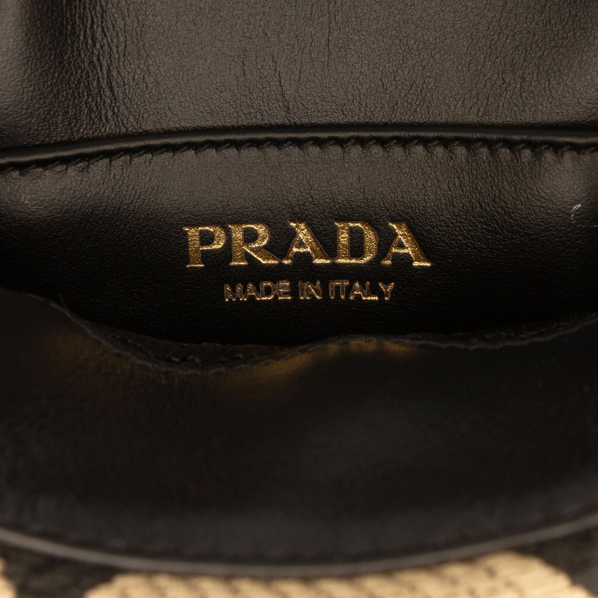Prada Mini Embroidered Jacquard Symbole Triangolo Satchel