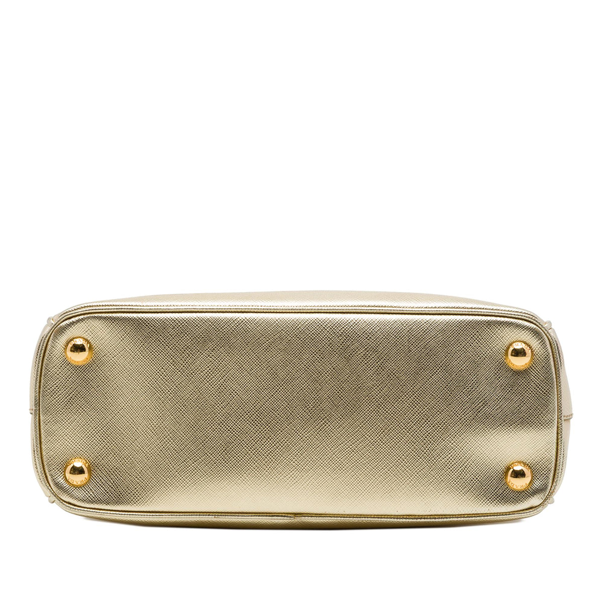 Prada Mini Metallic Saffiano Lux Galleria Double Zip Satchel