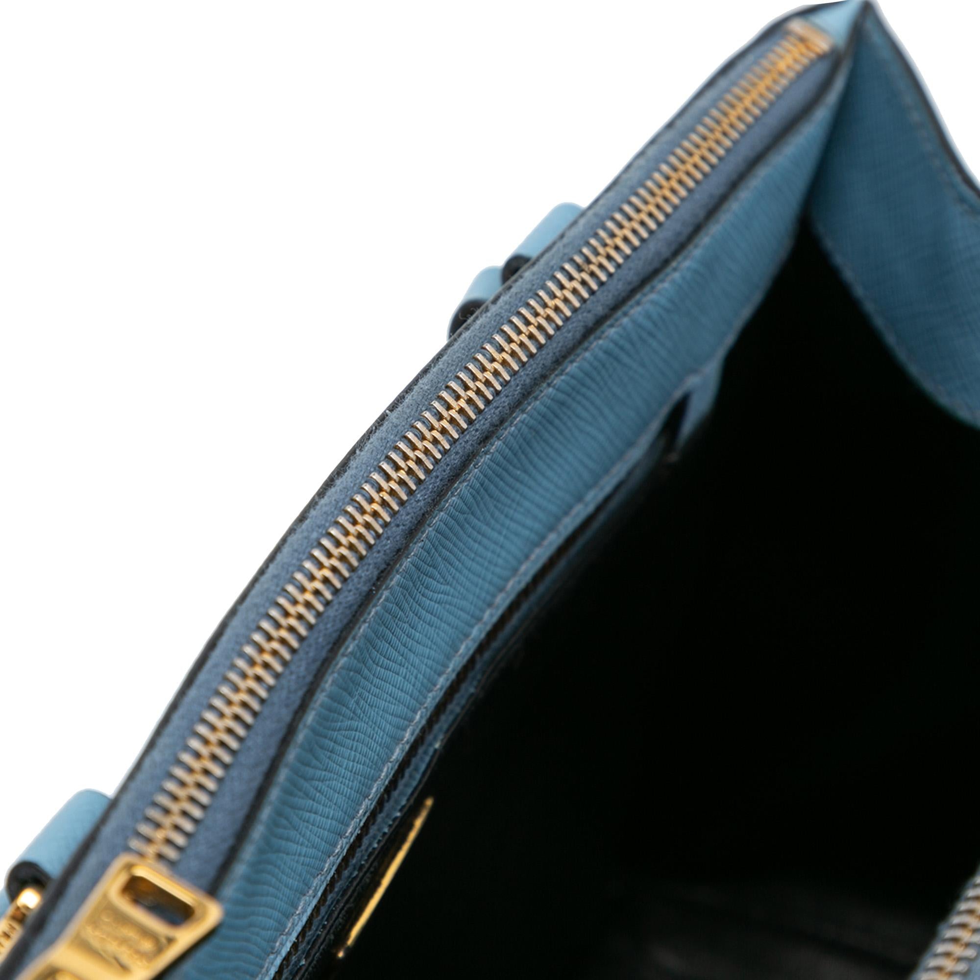 Prada Mini Saffiano Lux Crystal Embellished Galleria Double Zip (SHG-g3M42d)