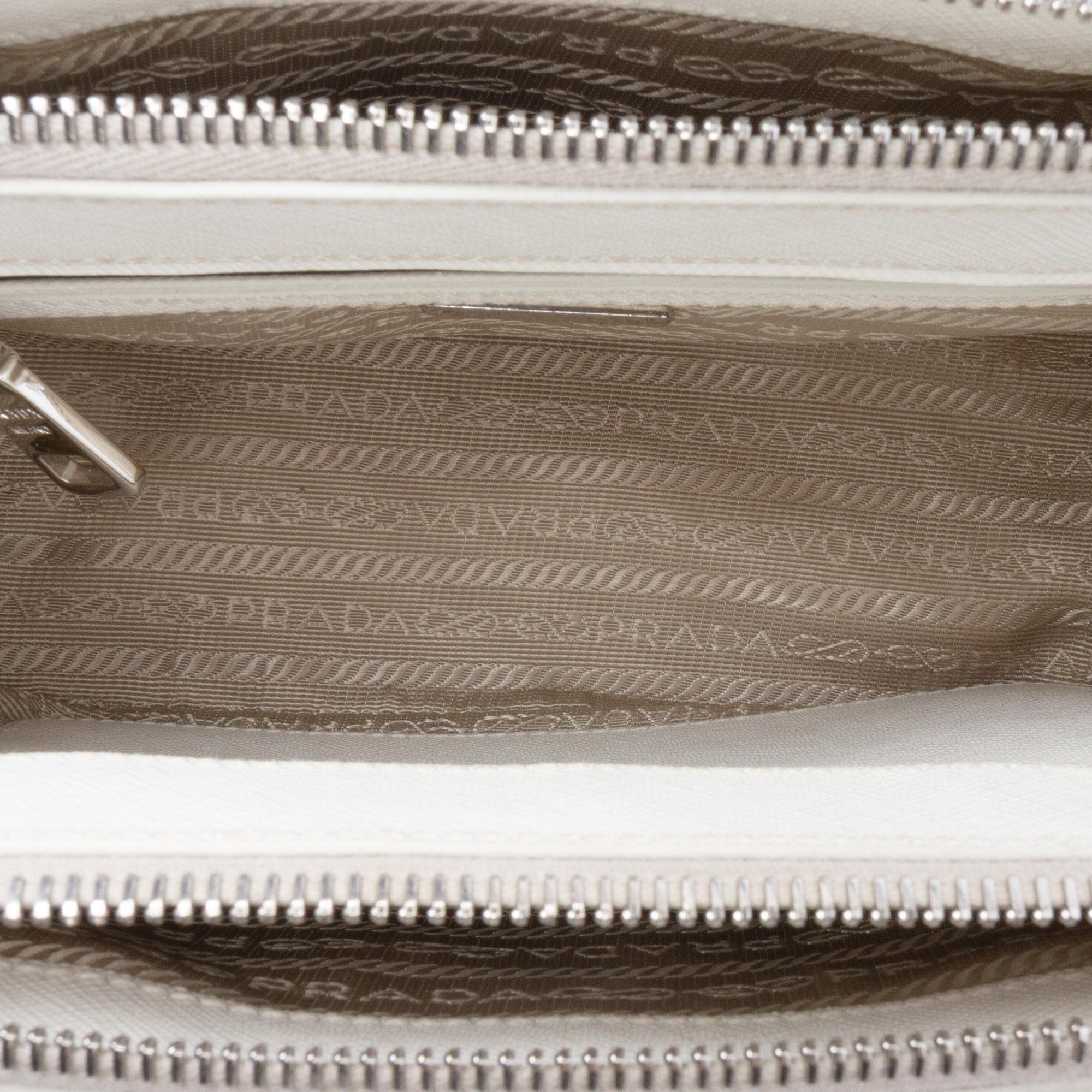 Prada Mini Saffiano Lux Crystal Embellished Galleria Double Zip